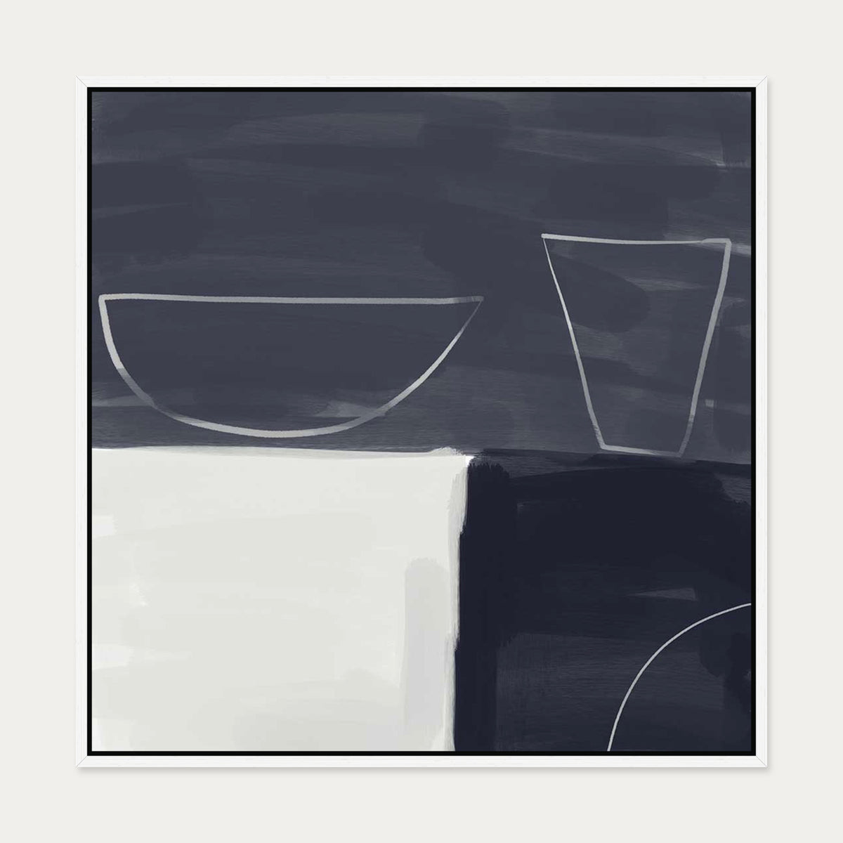 Still Life Study II Canvas Art — 70 x 70 cm — White Frame