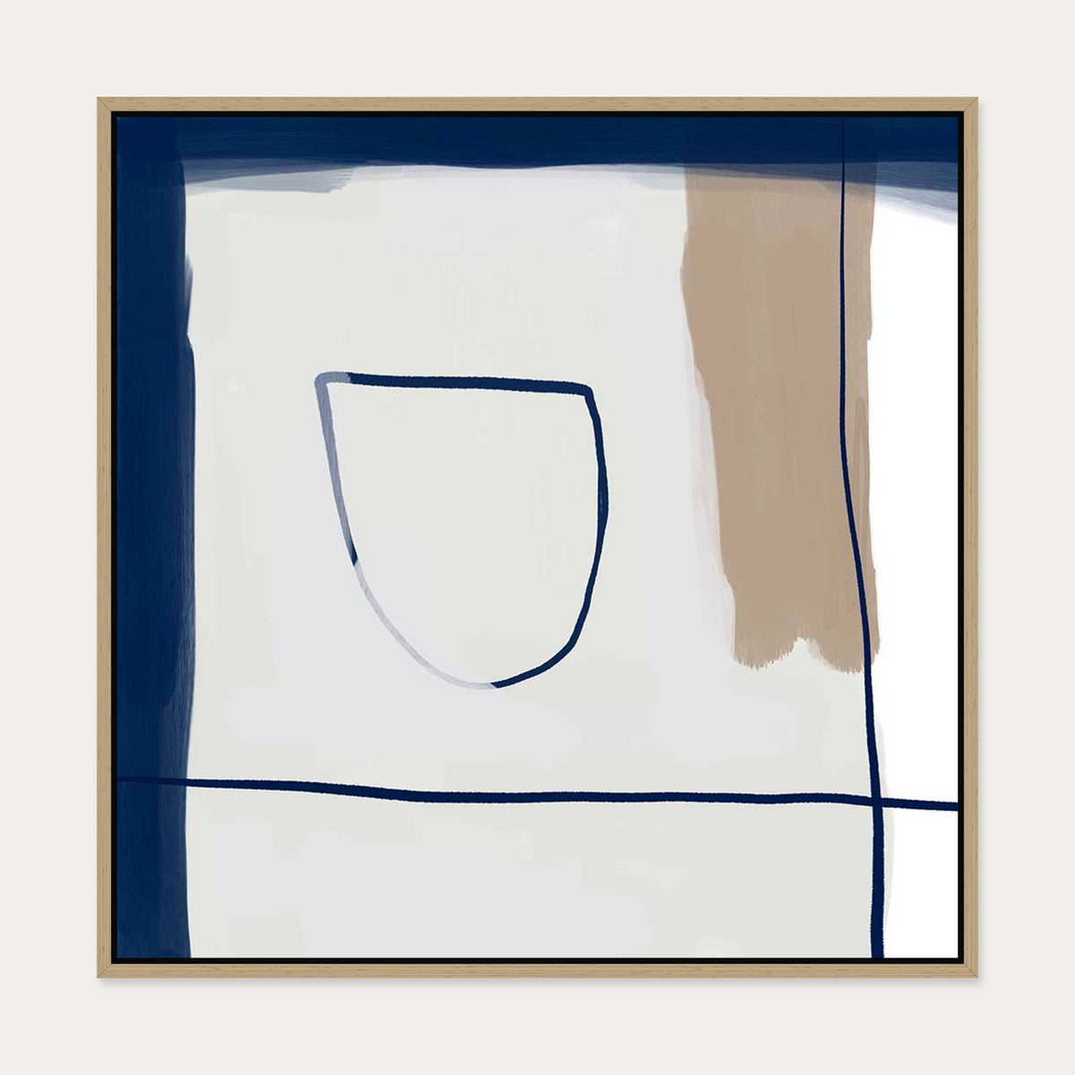 Still Life Study III Canvas Art — 70 x 70 cm — Oak Frame