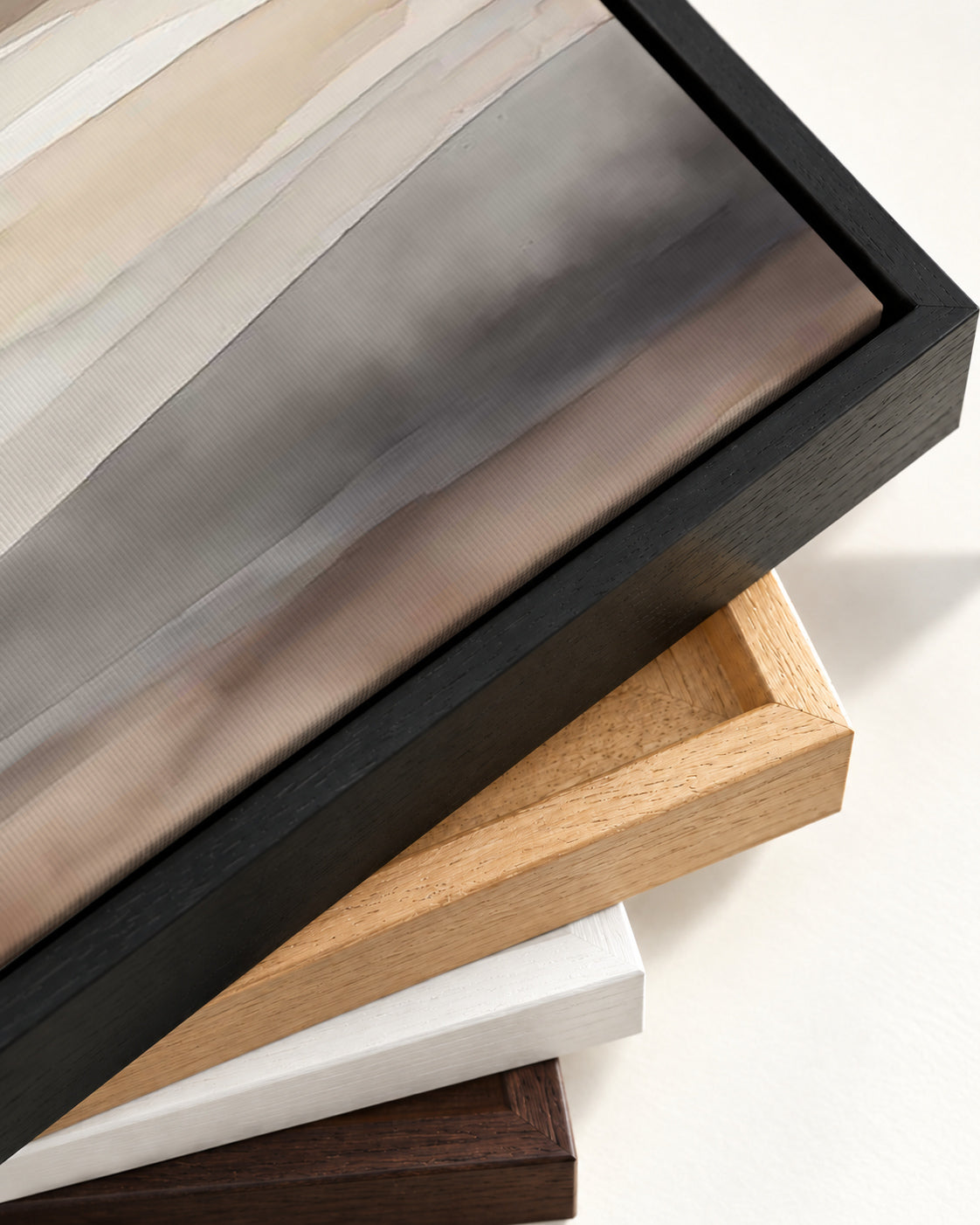 Strata Canvas Art — framed canvas corner and wrapped canvas detail