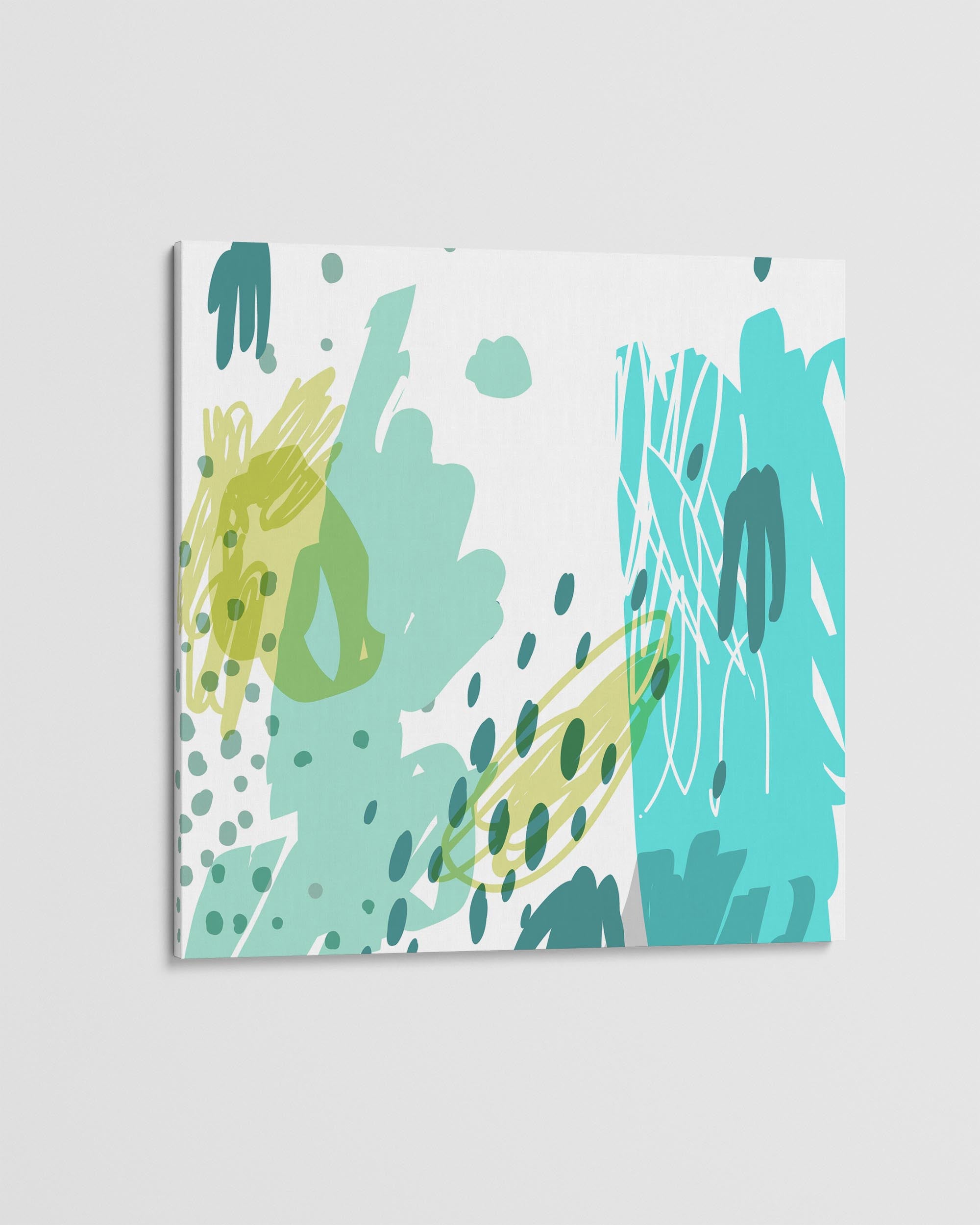 Teal Abstract Design Canvas Art