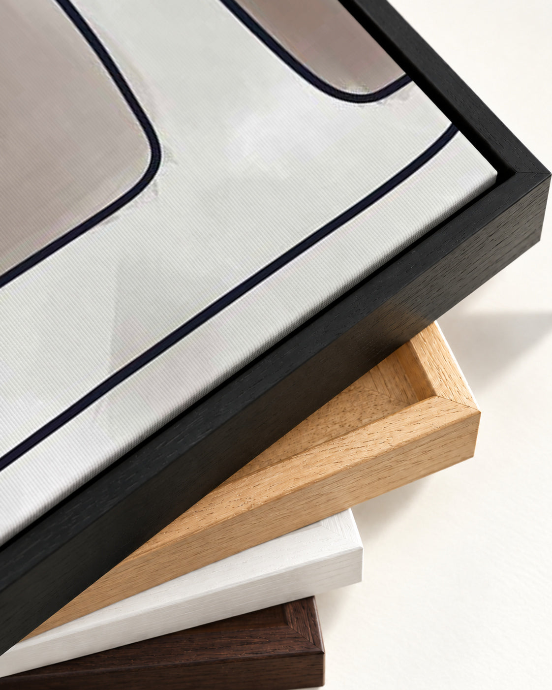 Subjective Neutral Canvas Art — framed canvas corner and wrapped canvas detail