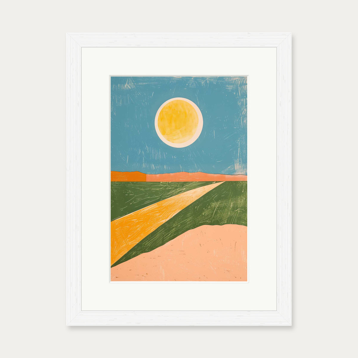Sunny Day Wall Art Print — 30 x 40 cm — White Frame