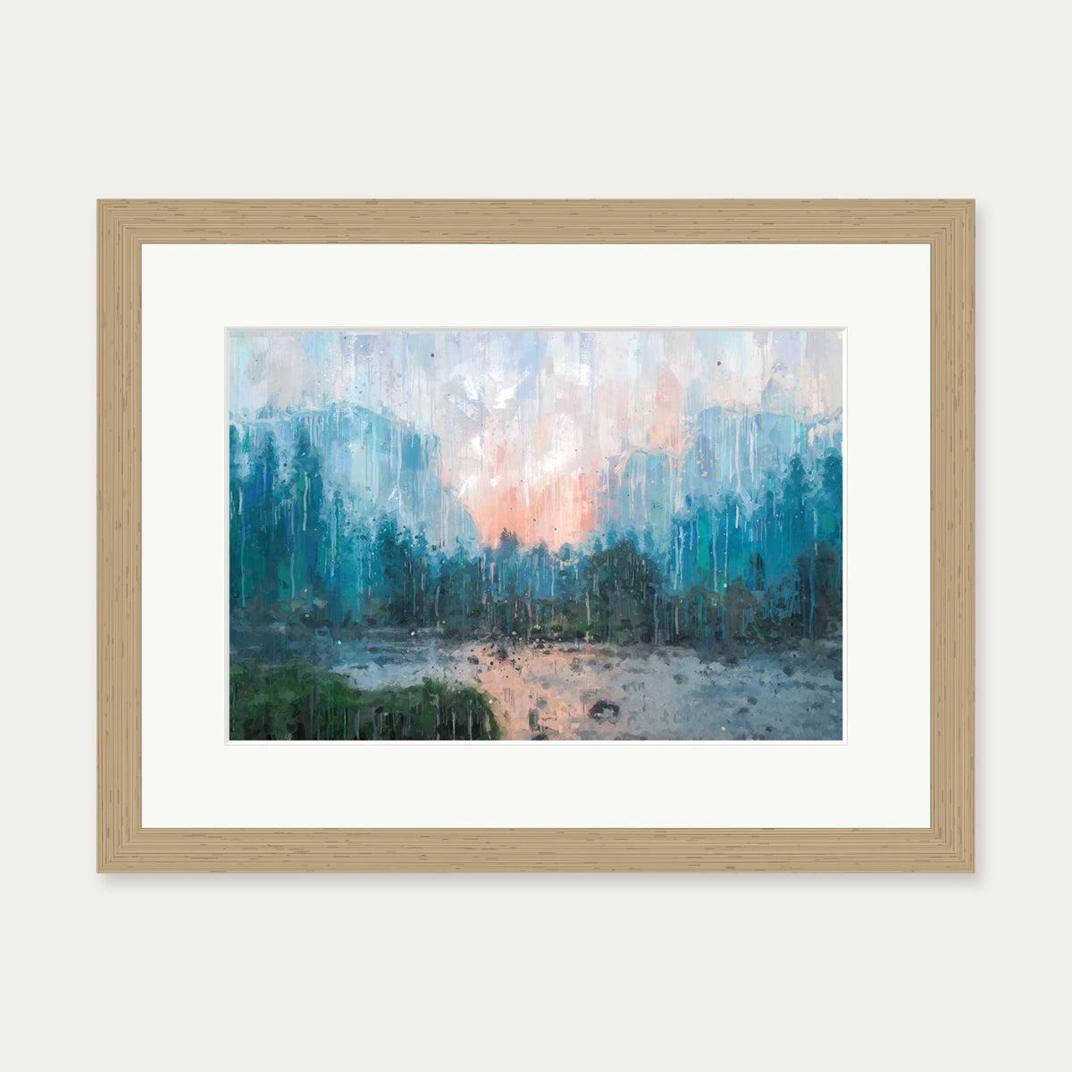 Sunset Landscape Art Print — 30 x 40 cm — Oak Frame