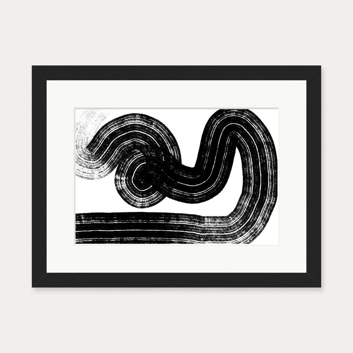 Swerve Line Art Art Print — 30 x 40 cm — Black Frame