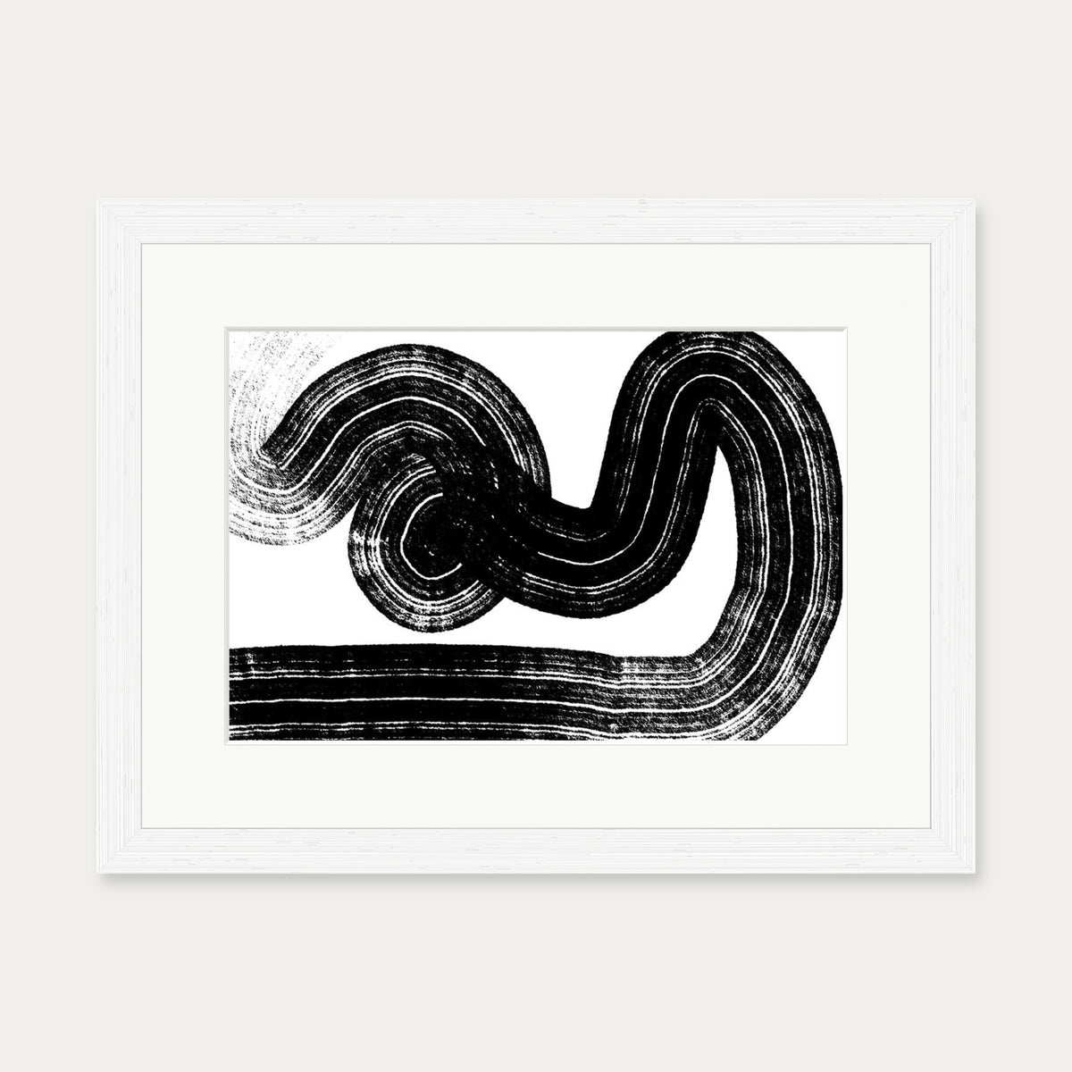 Swerve Line Art Art Print — 30 x 40 cm — White Frame