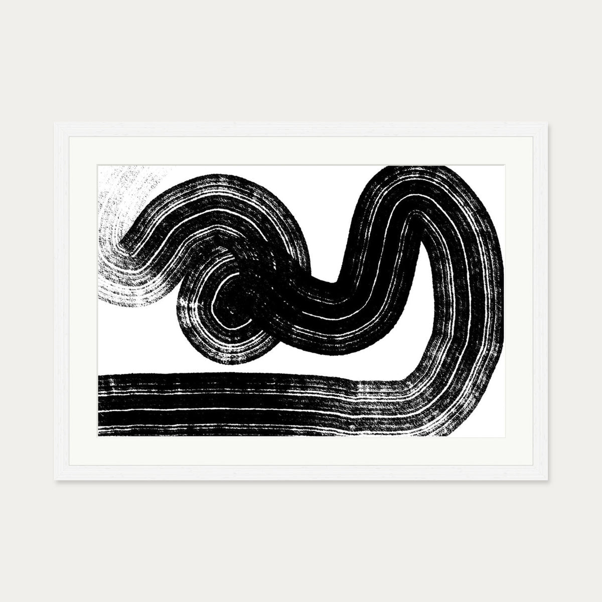 Swerve Line Art Art Print — 50 x 70 cm — White Frame