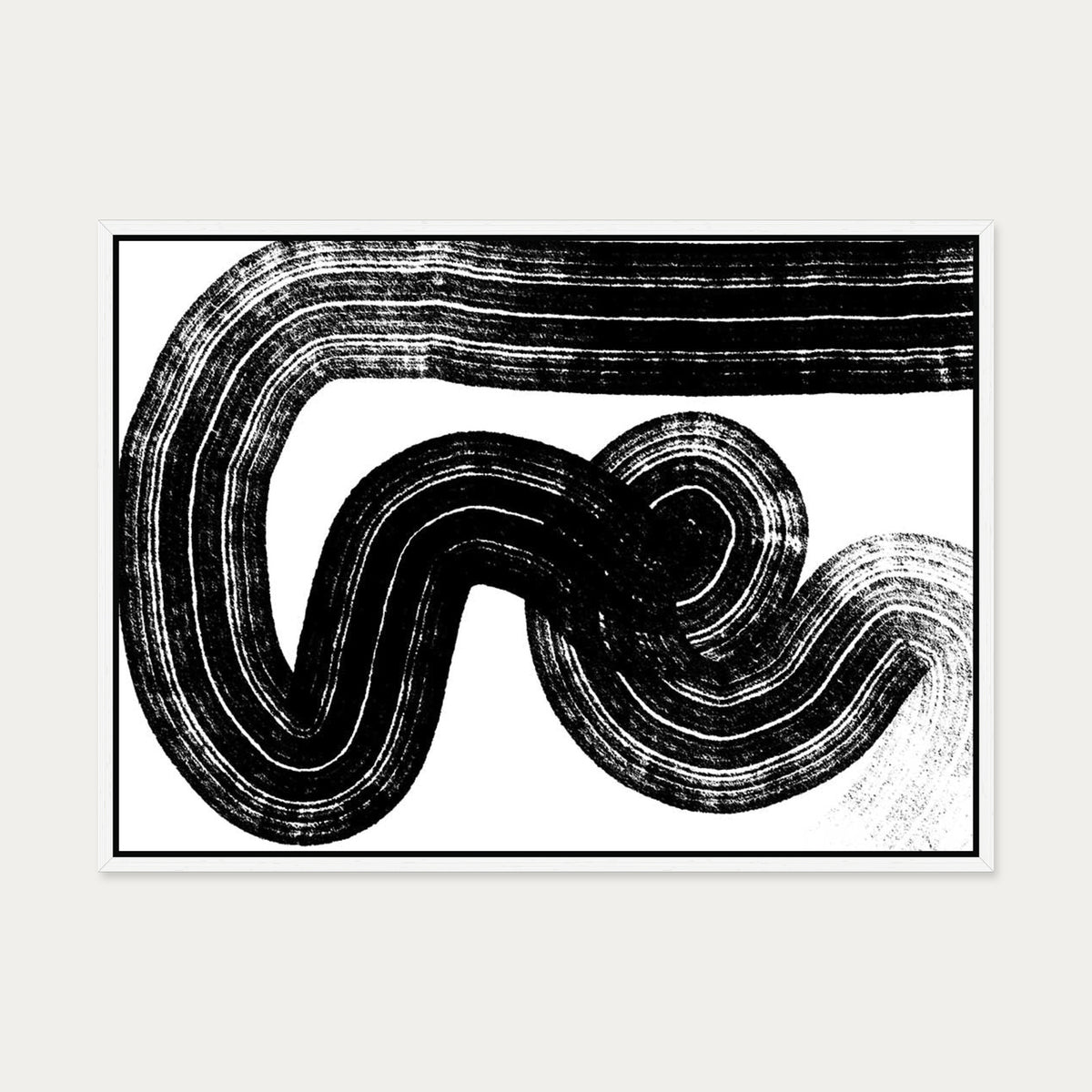 Swerve Line Canvas Art — 50 x 70 cm — White Frame