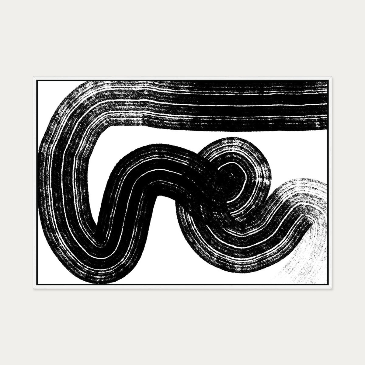 Swerve Line Canvas Art — 70 x 100 cm — White Frame