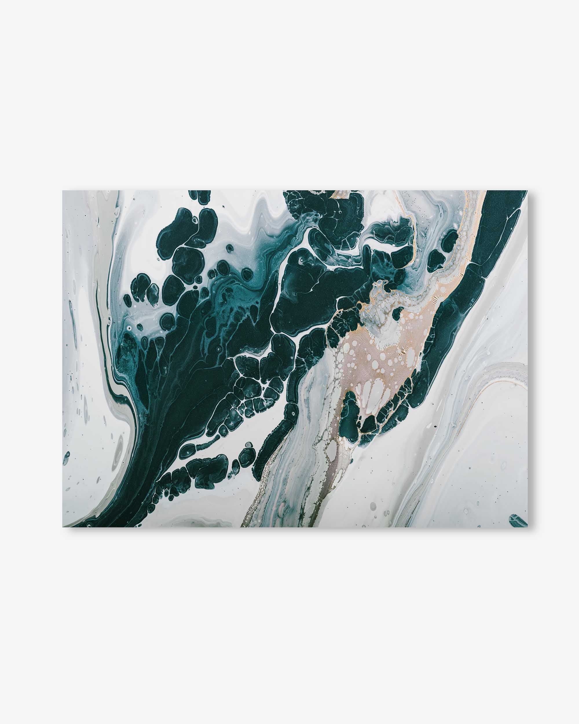 Teal Abstract Marble Wall Art Print