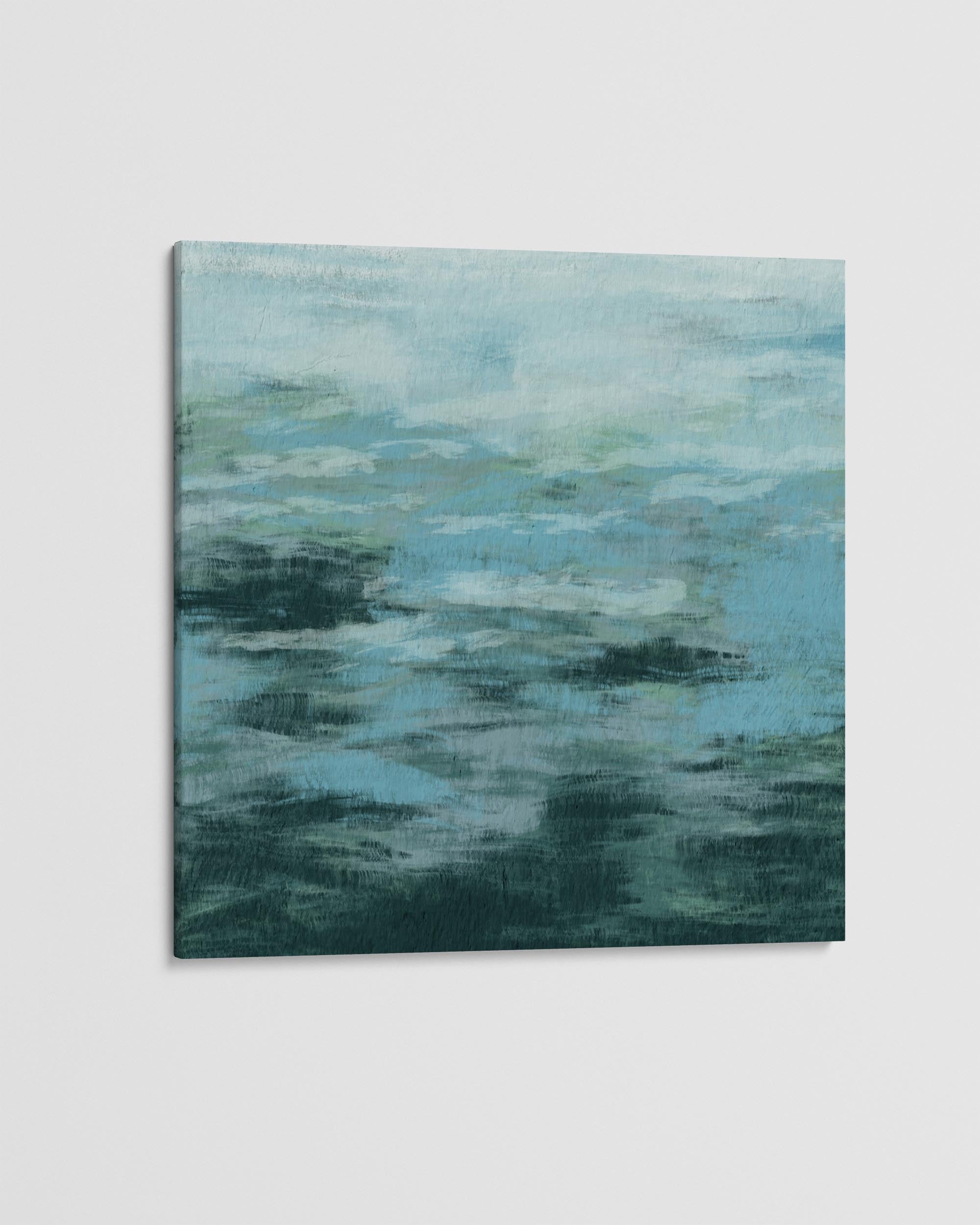 Teal Brush Strokes Abstract Canvas Art