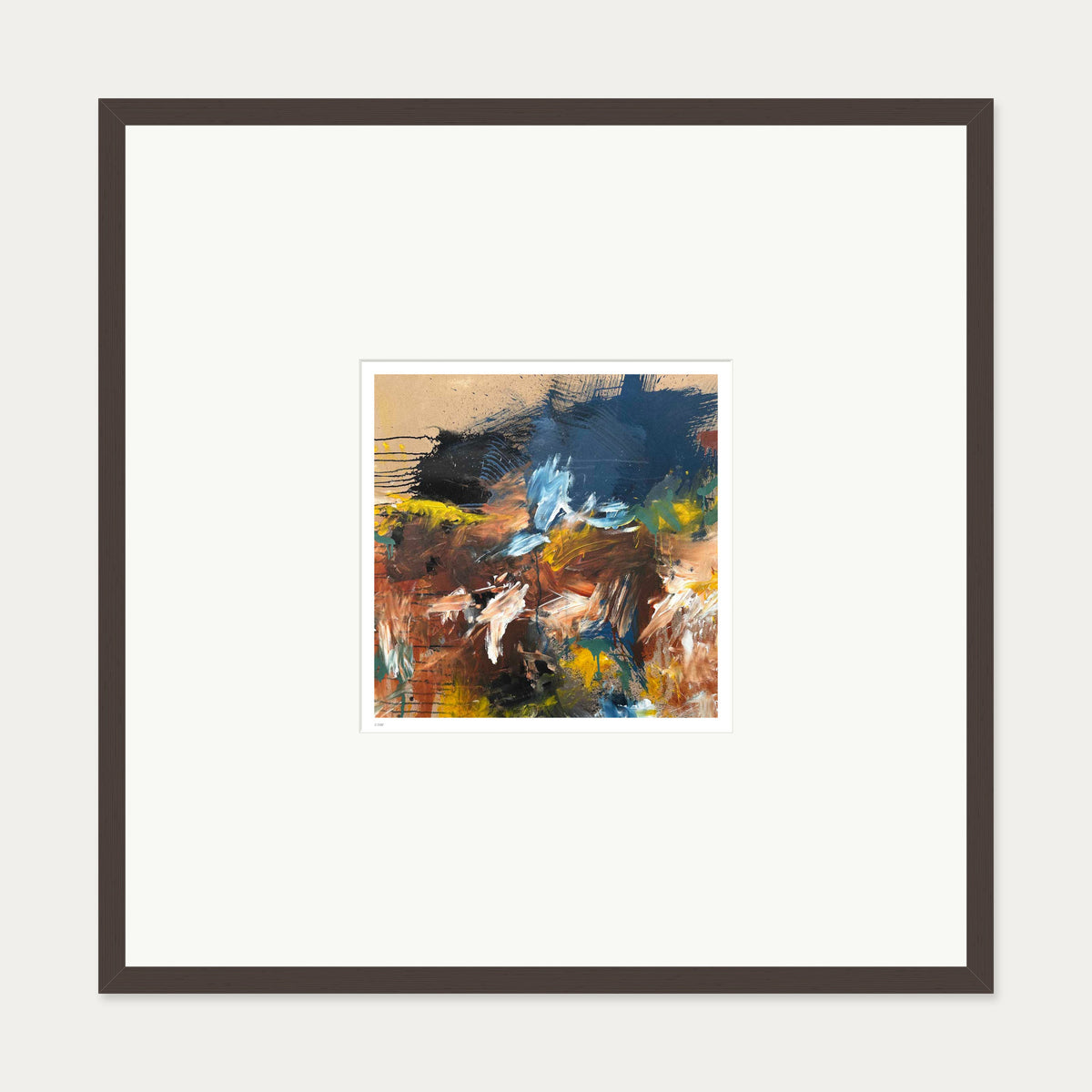 Terrain III Limited Edition Print — 70 x 70 cm — Brown Frame
