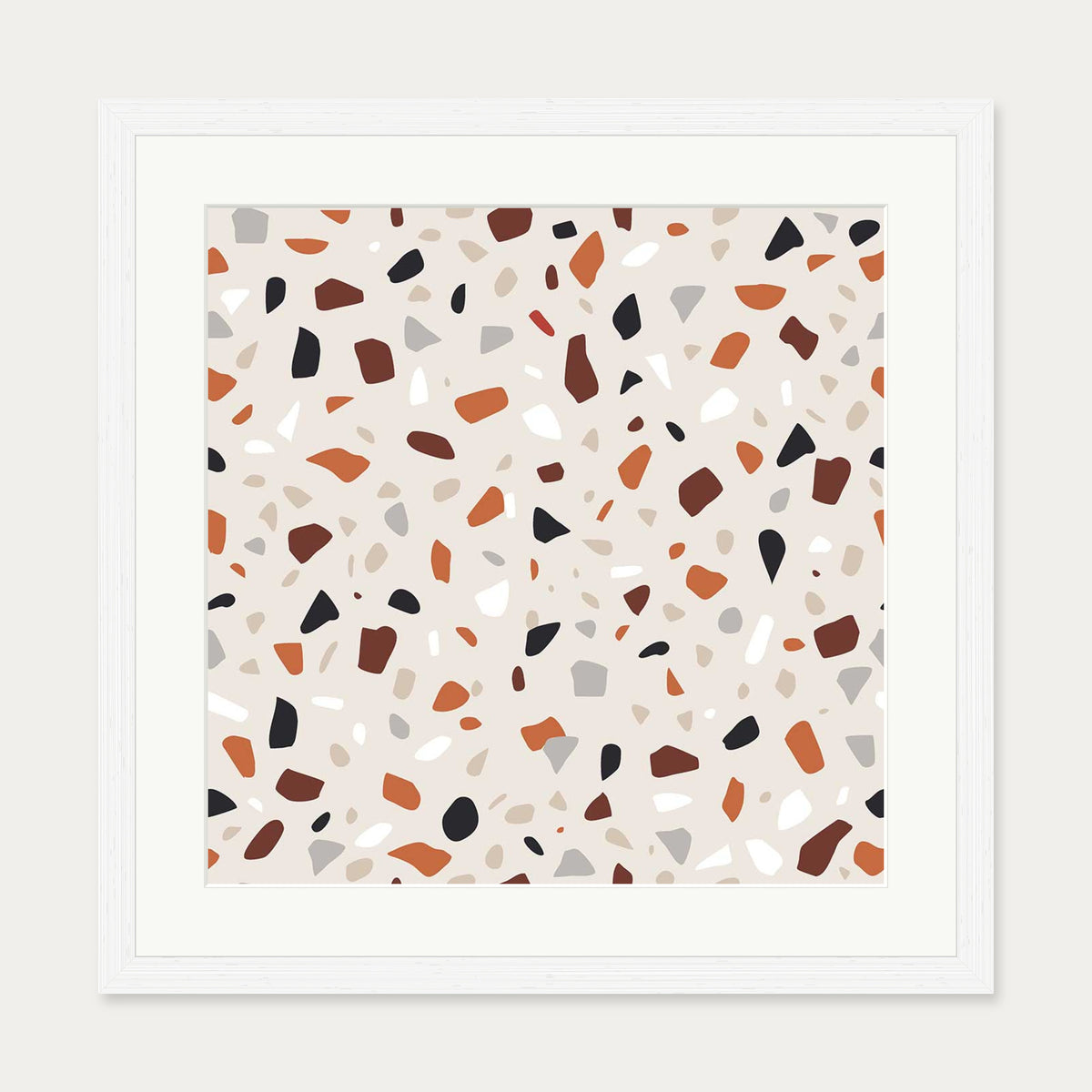 Terrazzo Square Art Print — 50 x 50 cm — White Frame