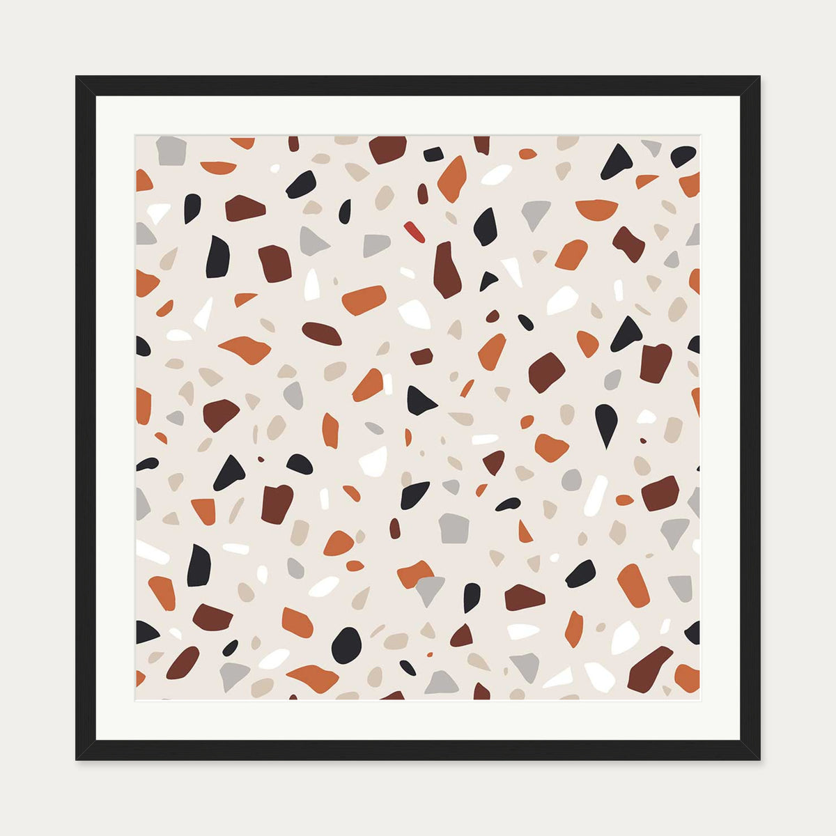 Terrazzo Square Art Print — 70 x 70 cm — Black Frame