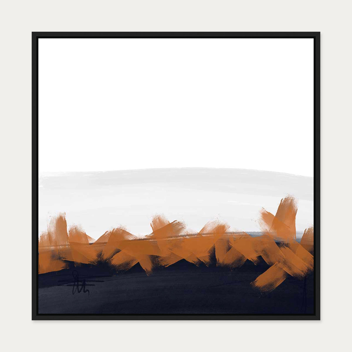 The Autumn Gardens Canvas Art — 70 x 70 cm — Black Frame