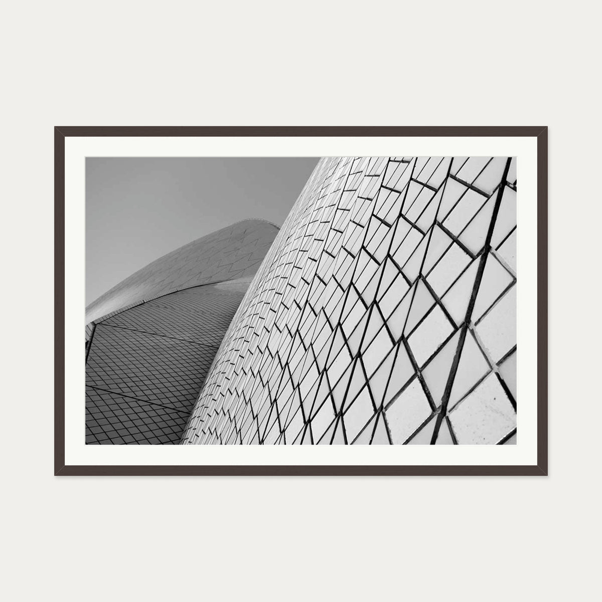 The Dome Wall Art Print — 70 x 100 cm — Brown Frame