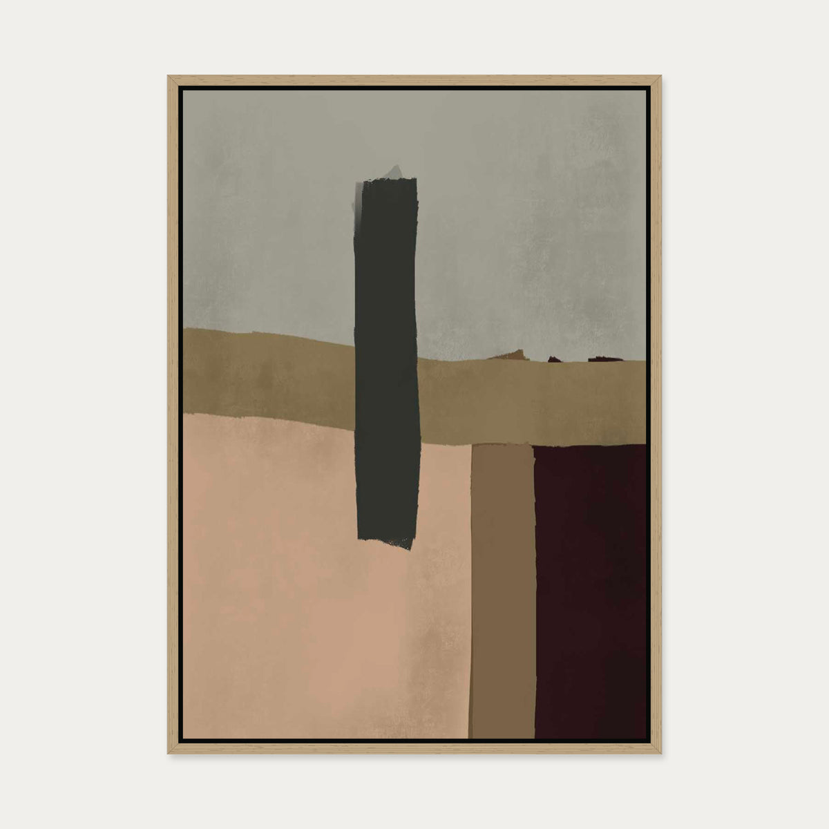 The Contemporary Farm Canvas Art — 50 x 70 cm — Oak Frame