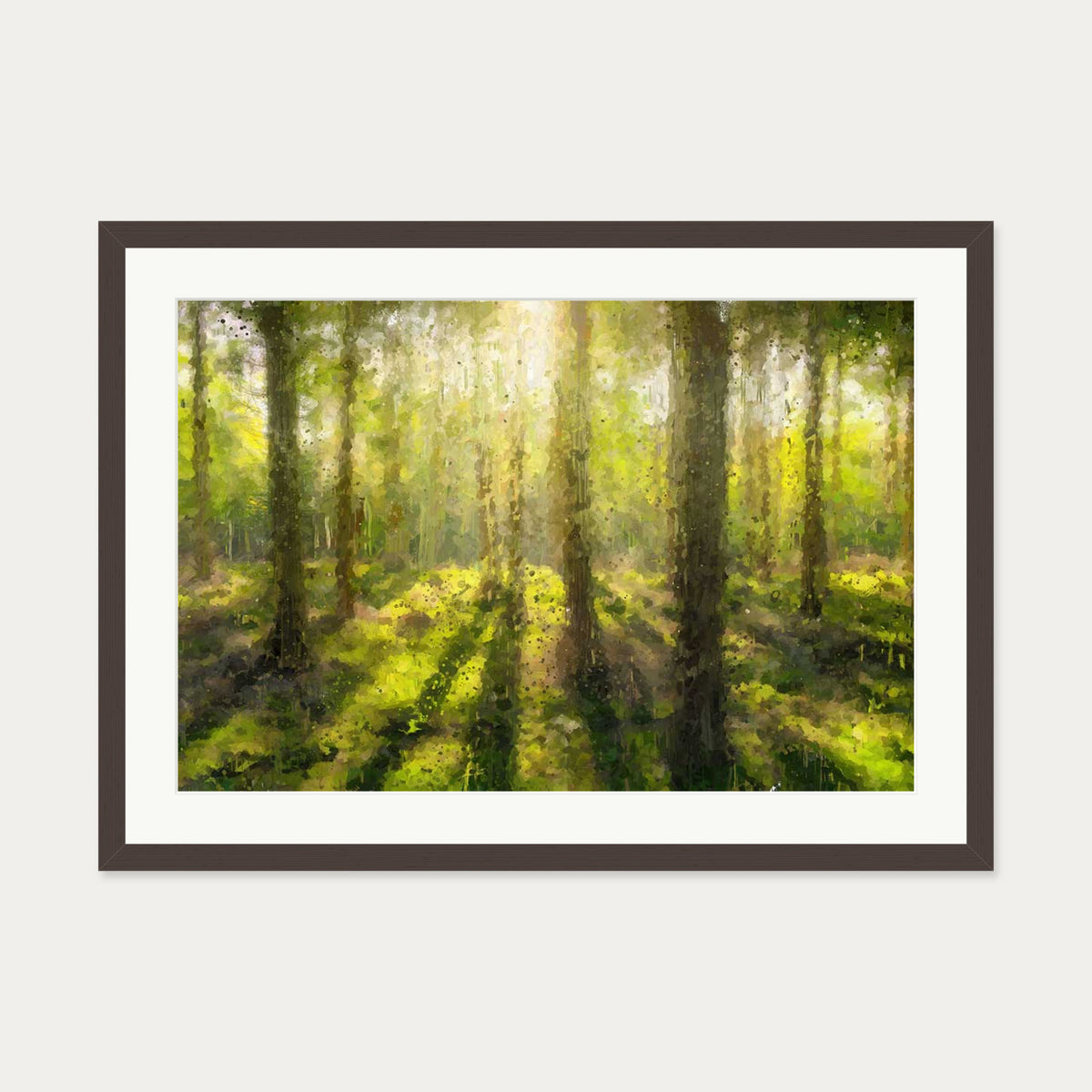 The Forest Trees Art Print — 50 x 70 cm — Brown Frame