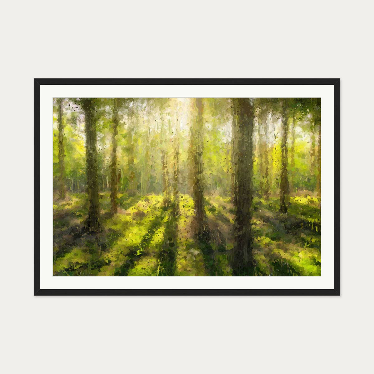 The Forest Trees Art Print — 70 x 100 cm — Black Frame