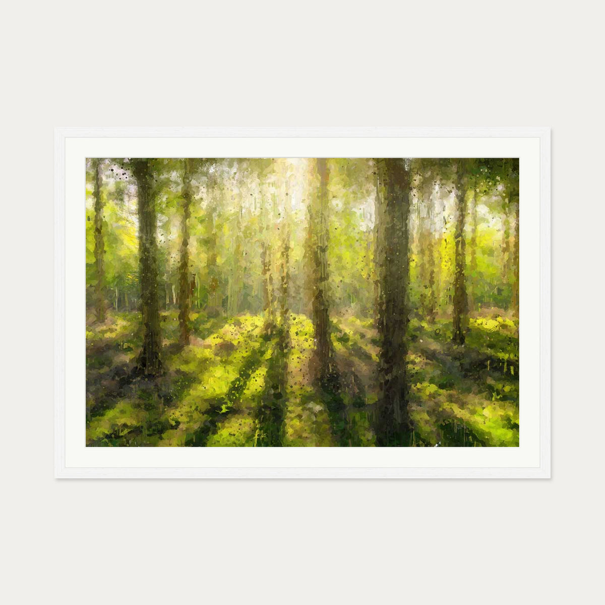 The Forest Trees Art Print — 70 x 100 cm — White Frame