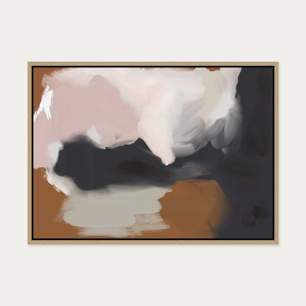 The Island Canvas Art — 50 x 70 cm — Oak Frame
