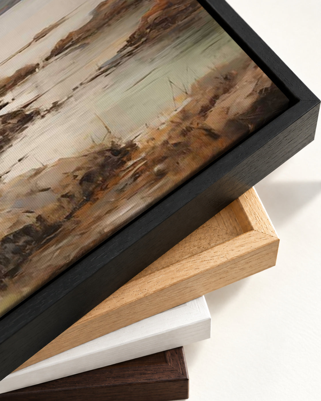 The Lake House Canvas Art — framed canvas corner and wrapped canvas detail