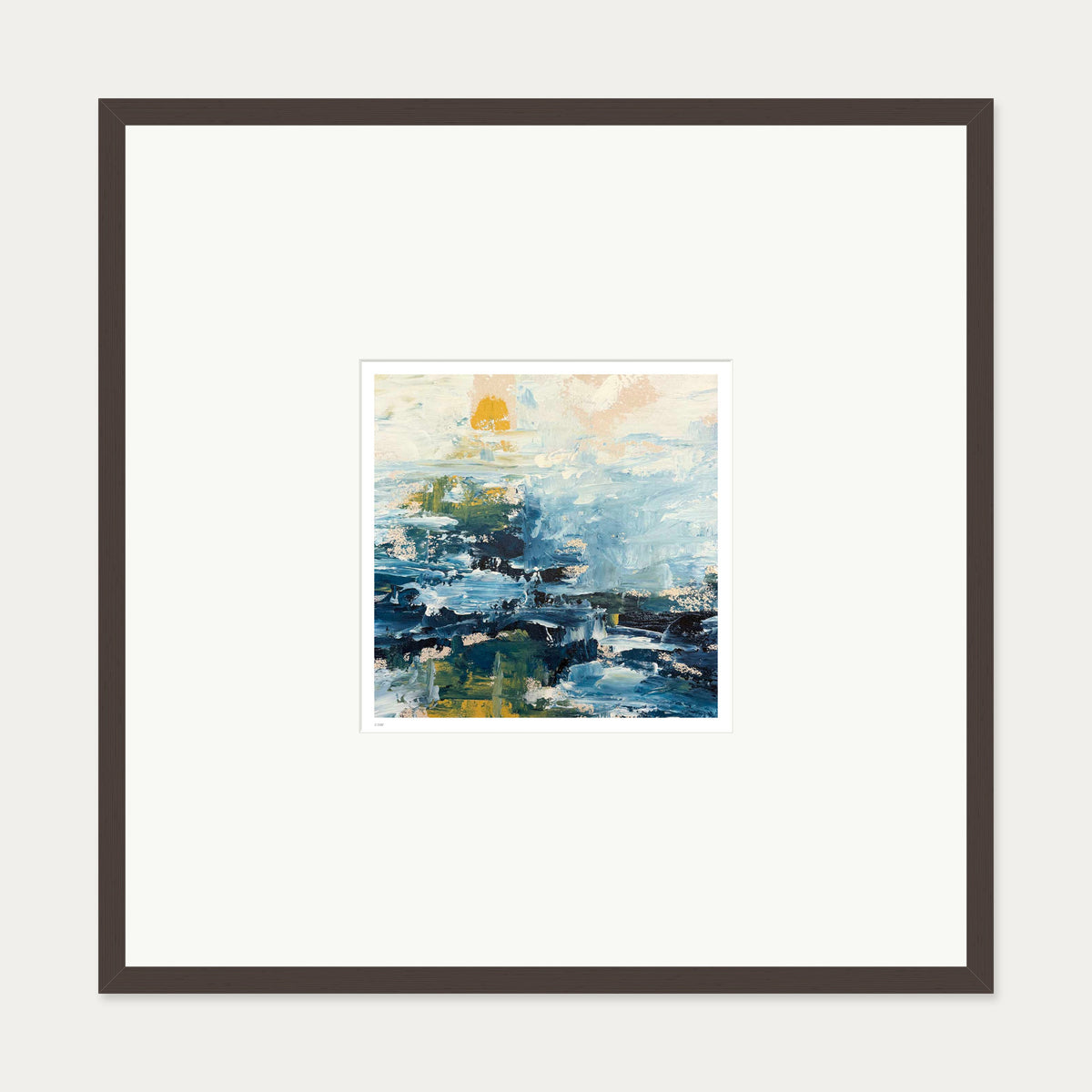 The Lake III Limited Edition Print — 70 x 70 cm — Brown Frame