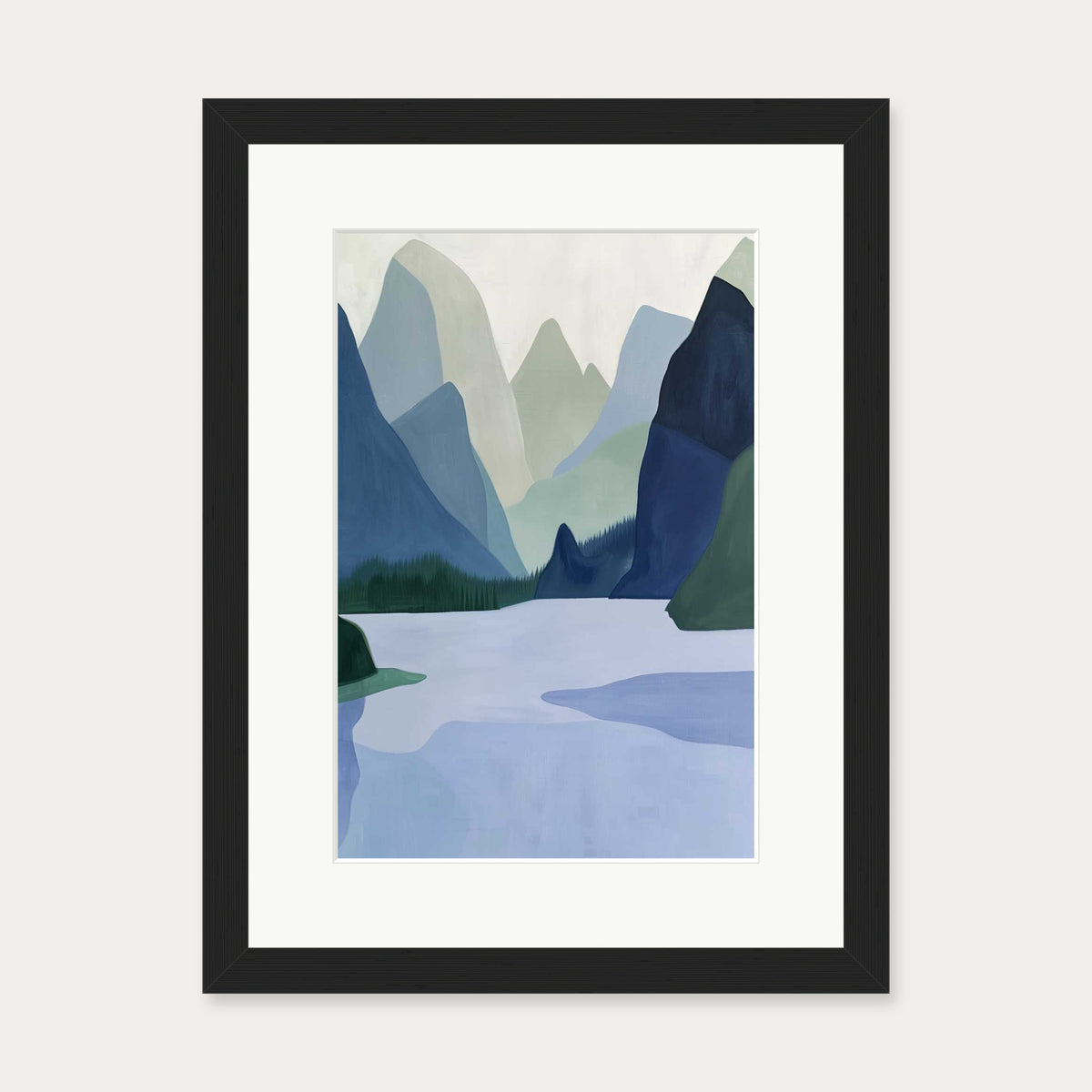 The Lake Wall Art Print — 30 x 40 cm — Black Frame