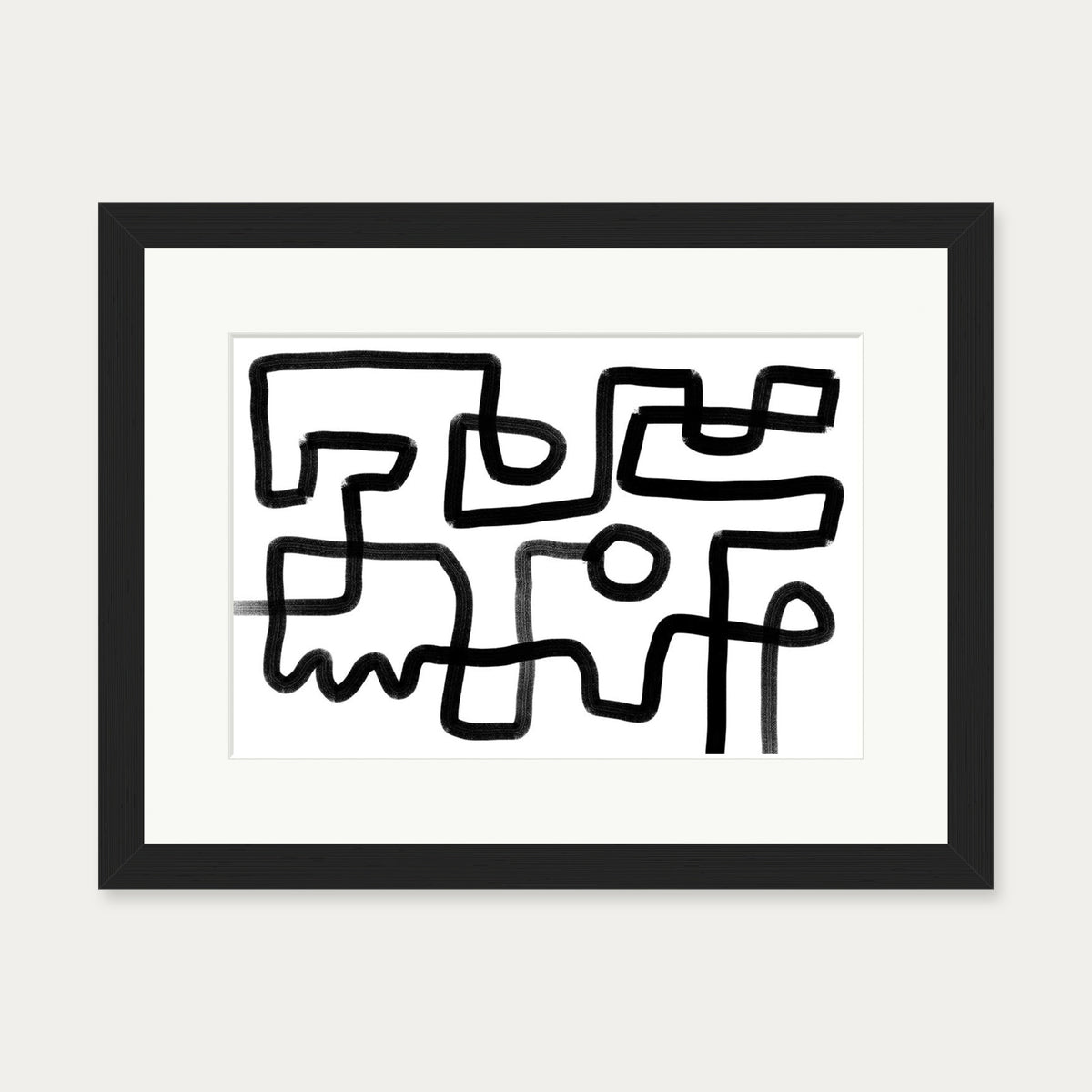 The Maze Abstract Art Print — 30 x 40 cm — Black Frame