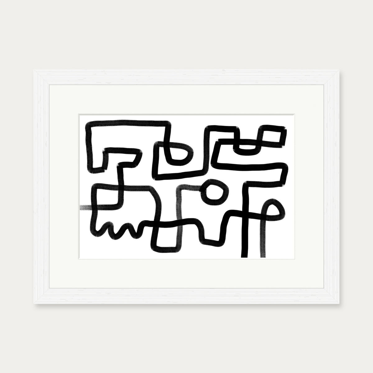 The Maze Abstract Art Print — 30 x 40 cm — White Frame