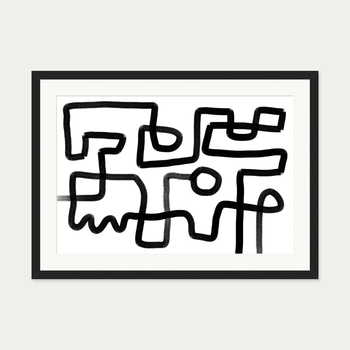 The Maze Abstract Art Print — 50 x 70 cm — Black Frame