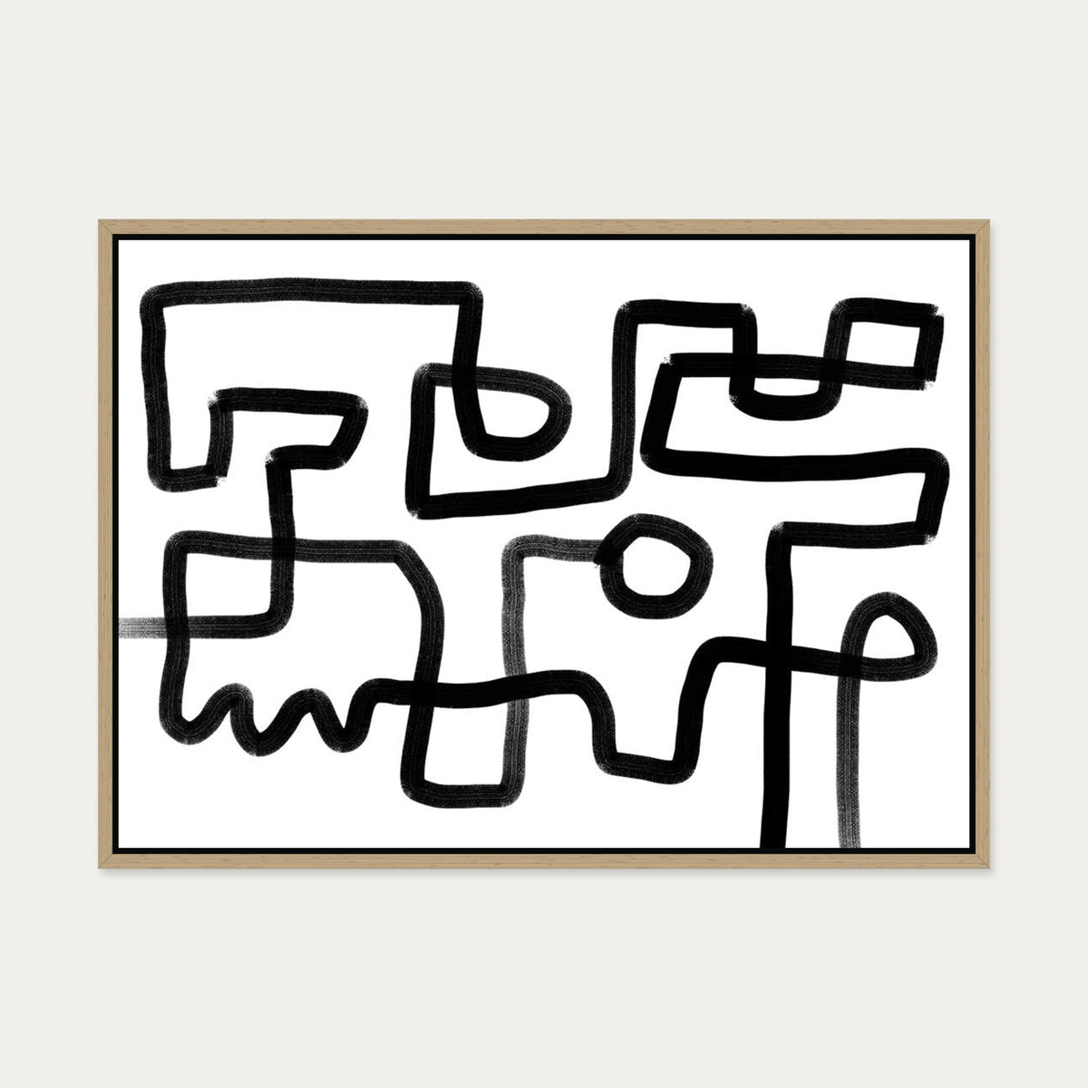 The Maze Canvas Art — 50 x 70 cm — Oak Frame