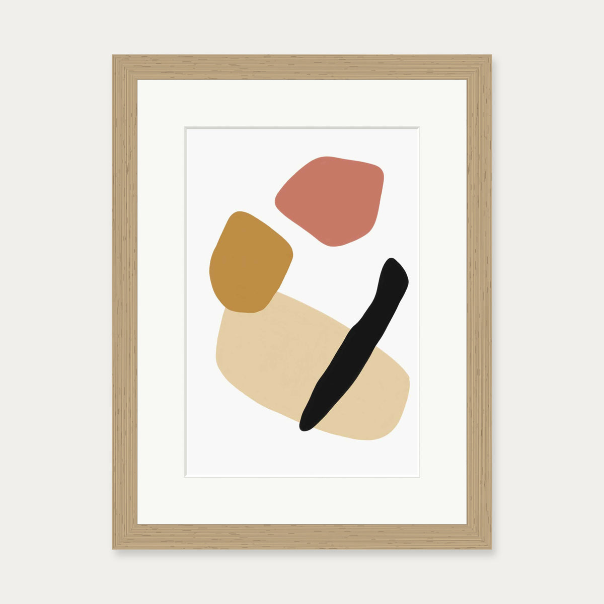 Tribal Design Art Print — 30 x 40 cm — Oak Frame