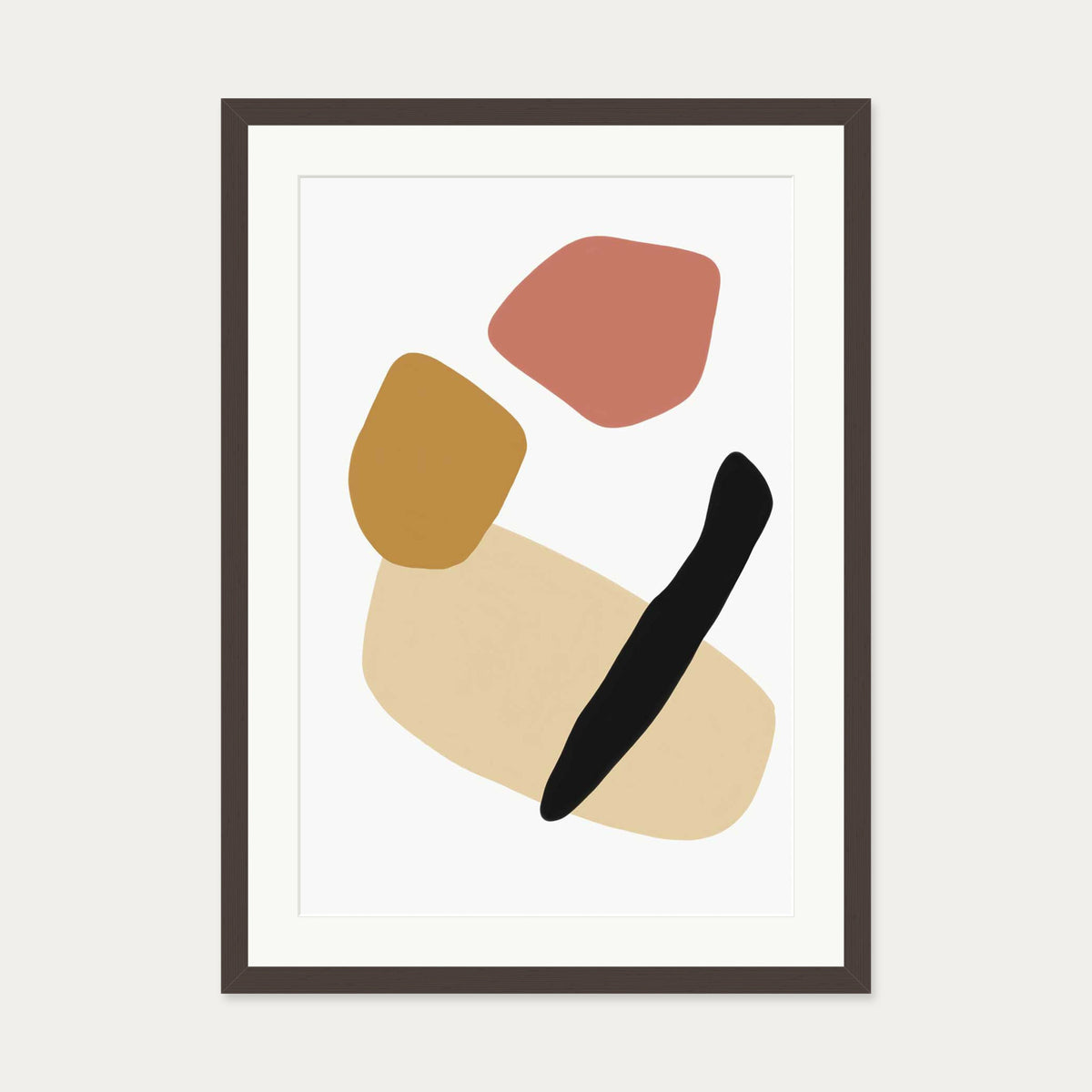 Tribal Design Art Print — 50 x 70 cm — Brown Frame