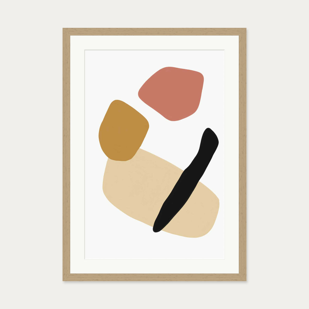 Tribal Design Art Print — 50 x 70 cm — Oak Frame