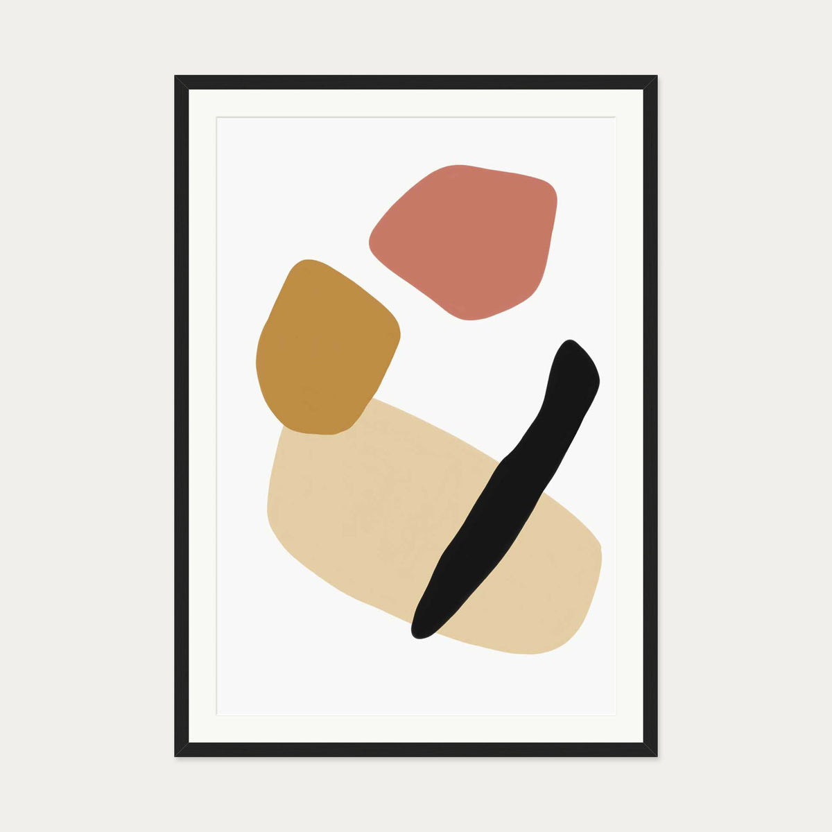 Tribal Design Art Print — 70 x 100 cm — Black Frame