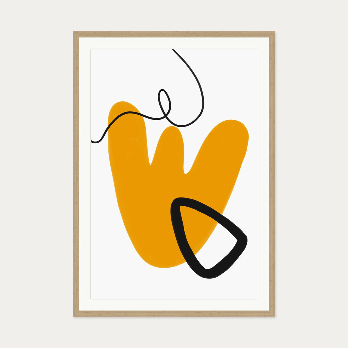 Tribal Fusion Art Print — 70 x 100 cm — Oak Frame