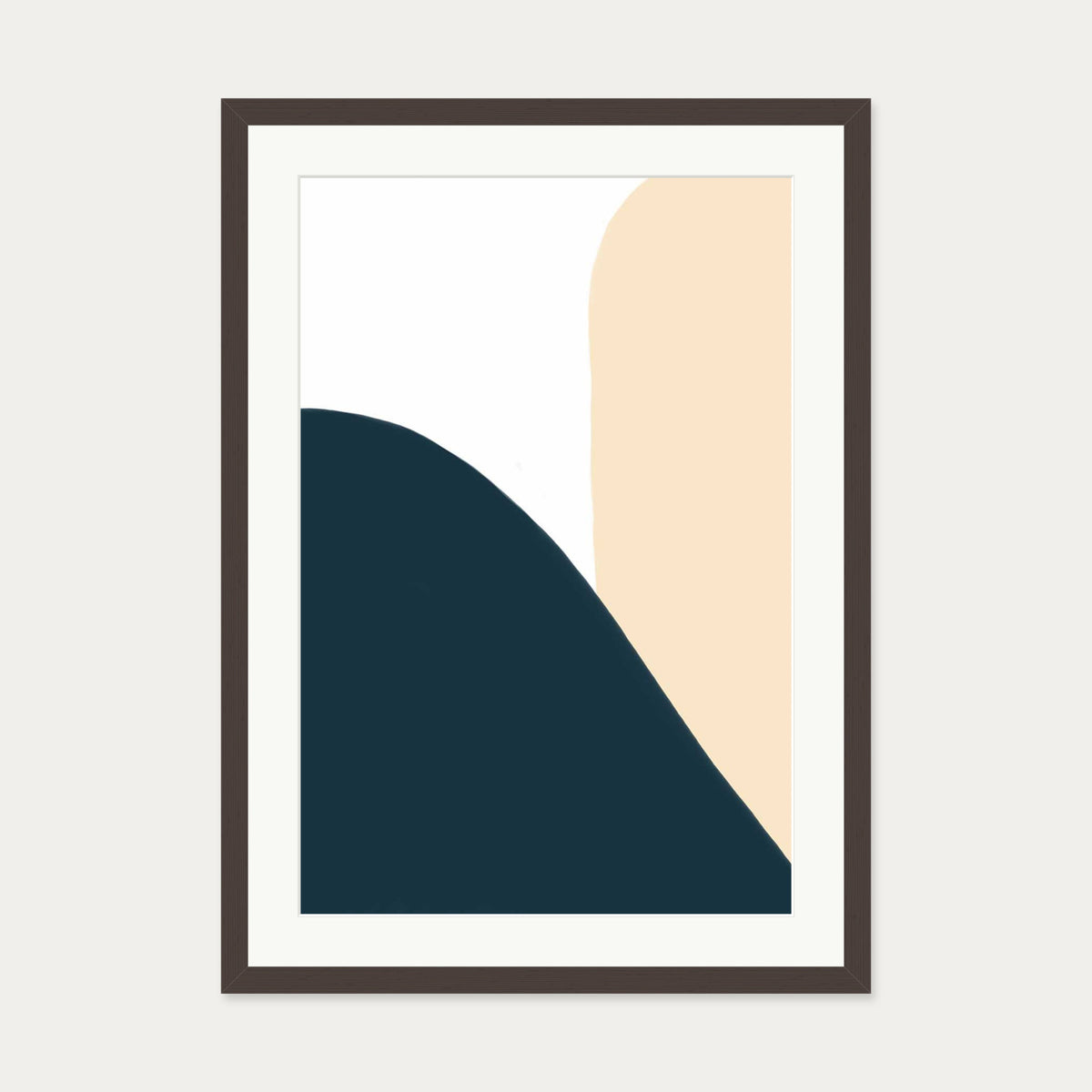 Trio Of Colours Art Print — 50 x 70 cm — Brown Frame