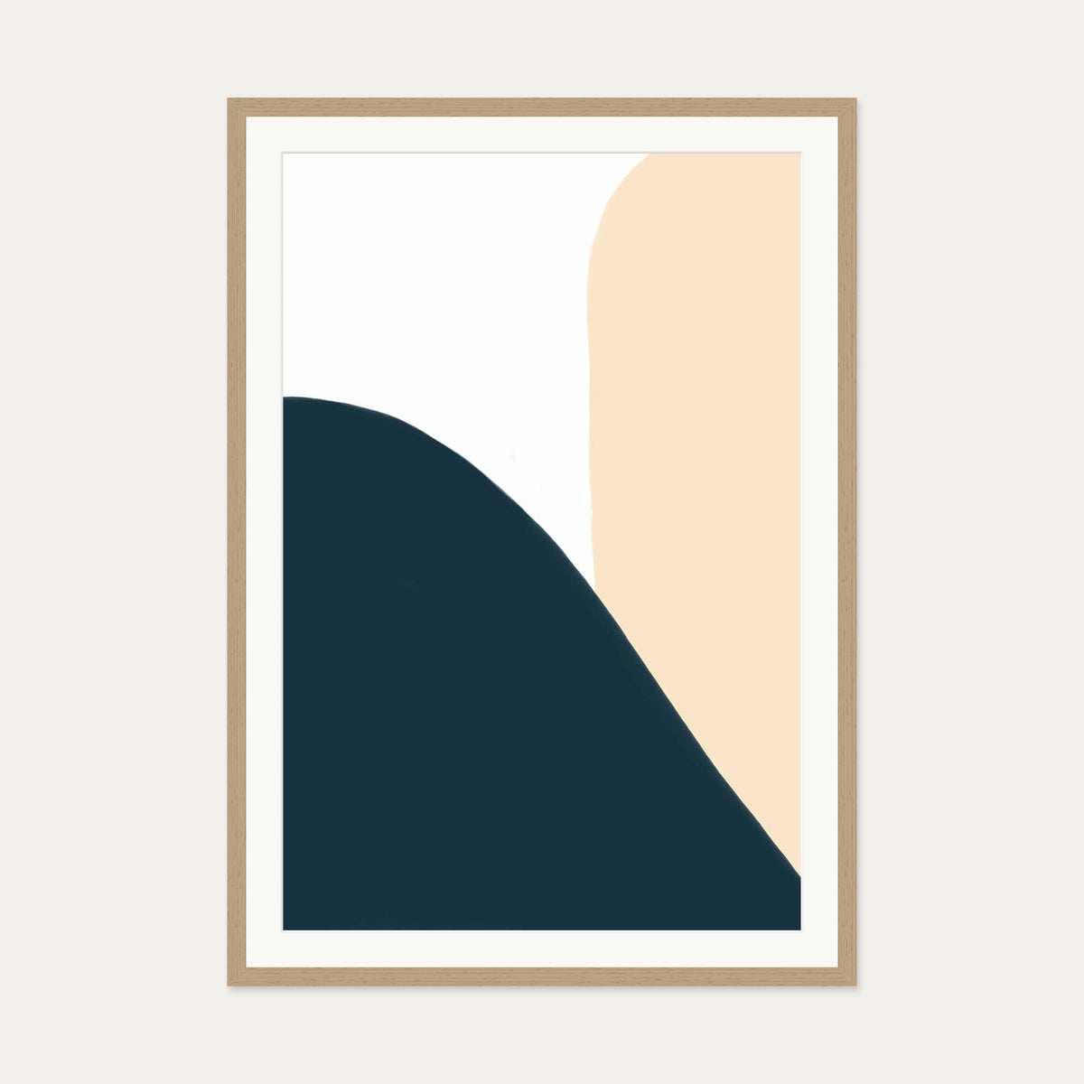Trio Of Colours Art Print — 70 x 100 cm — Oak Frame