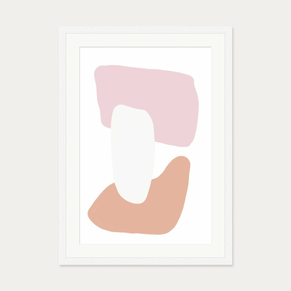 Trio Of Shapes Art Print — 50 x 70 cm — White Frame