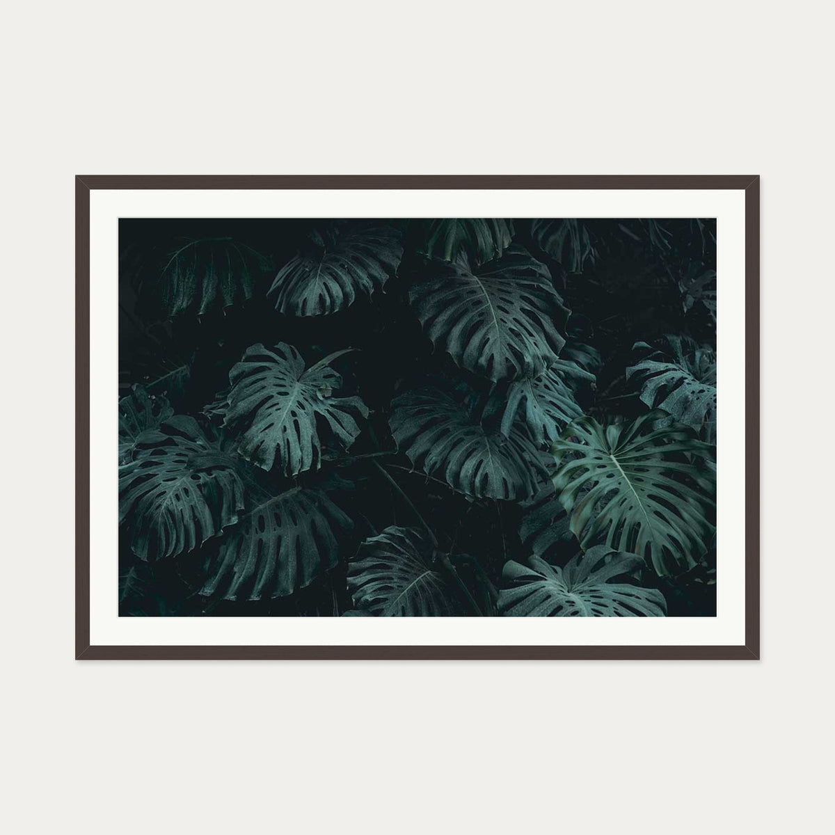 Tropical Forest III Wall Art Print — 70 x 100 cm — Brown Frame