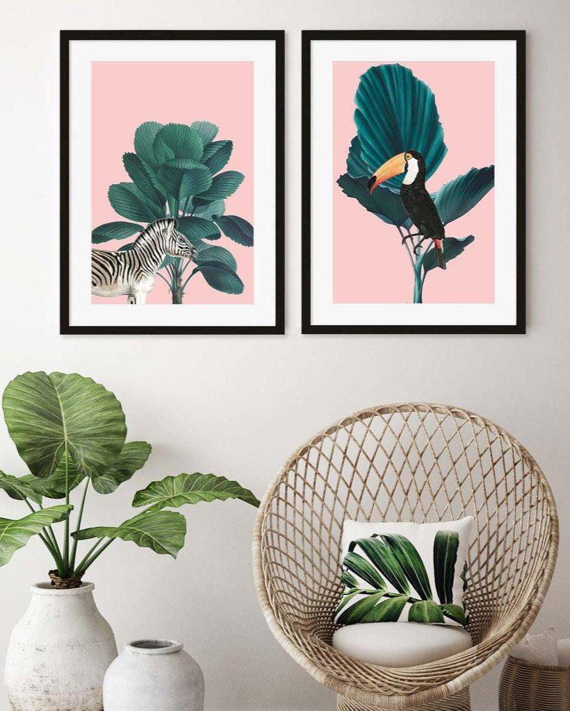 Tropical Jungle Animals - Print Set Of 2