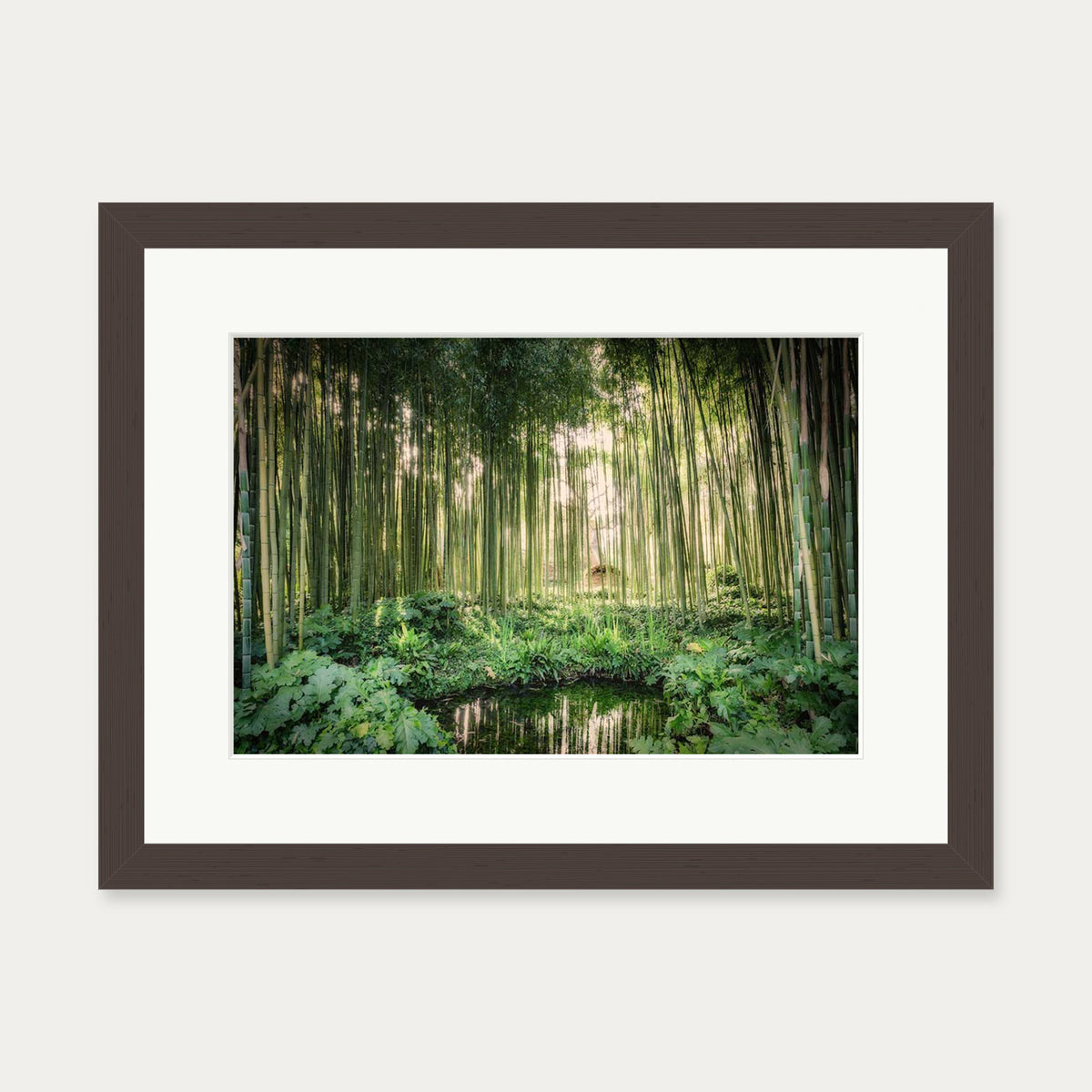 Tropical Oasis Wall Art Print — 30 x 40 cm — Brown Frame