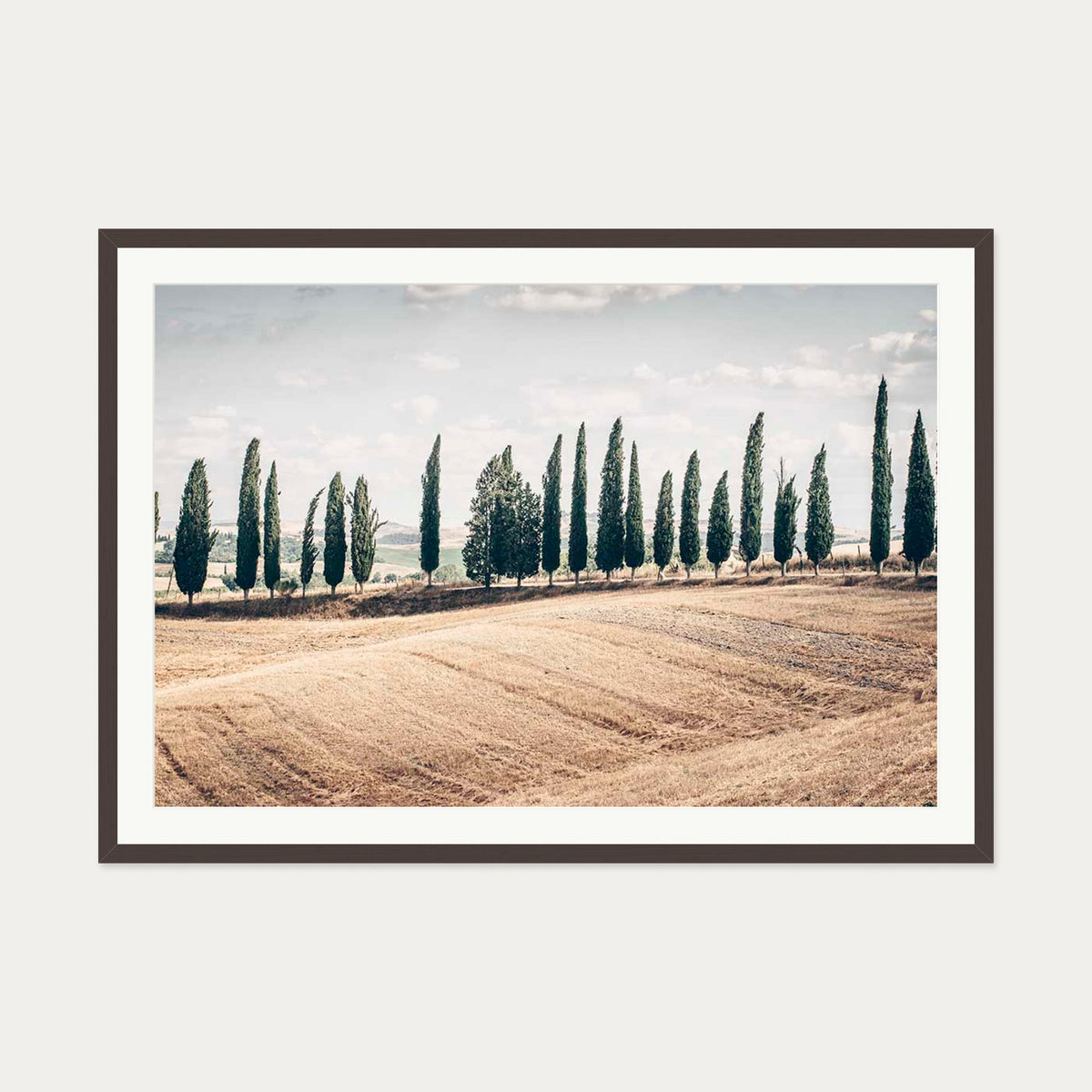 Tuscany Art Print — 70 x 100 cm — Brown Frame