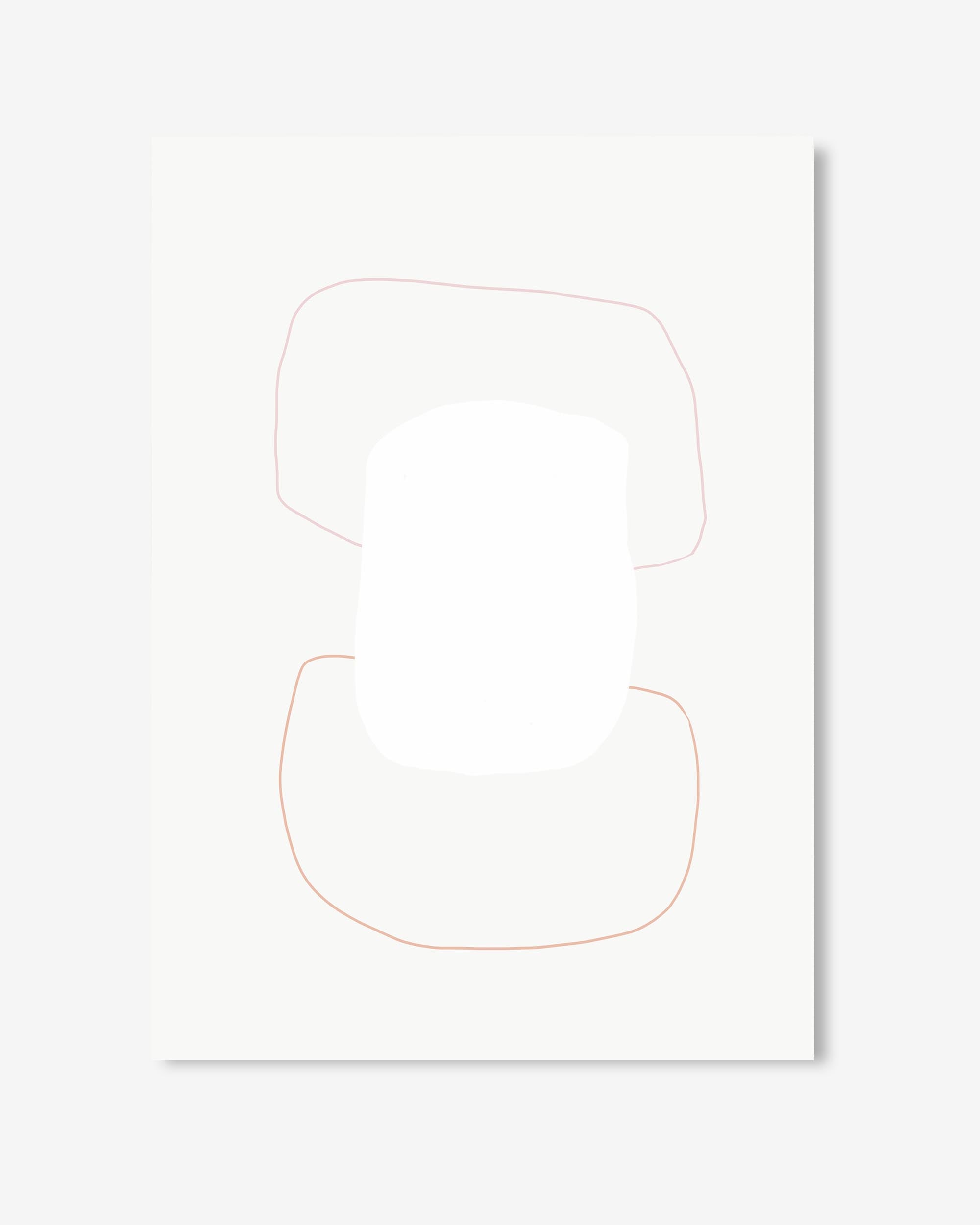 White bib with gold outline on a white background
