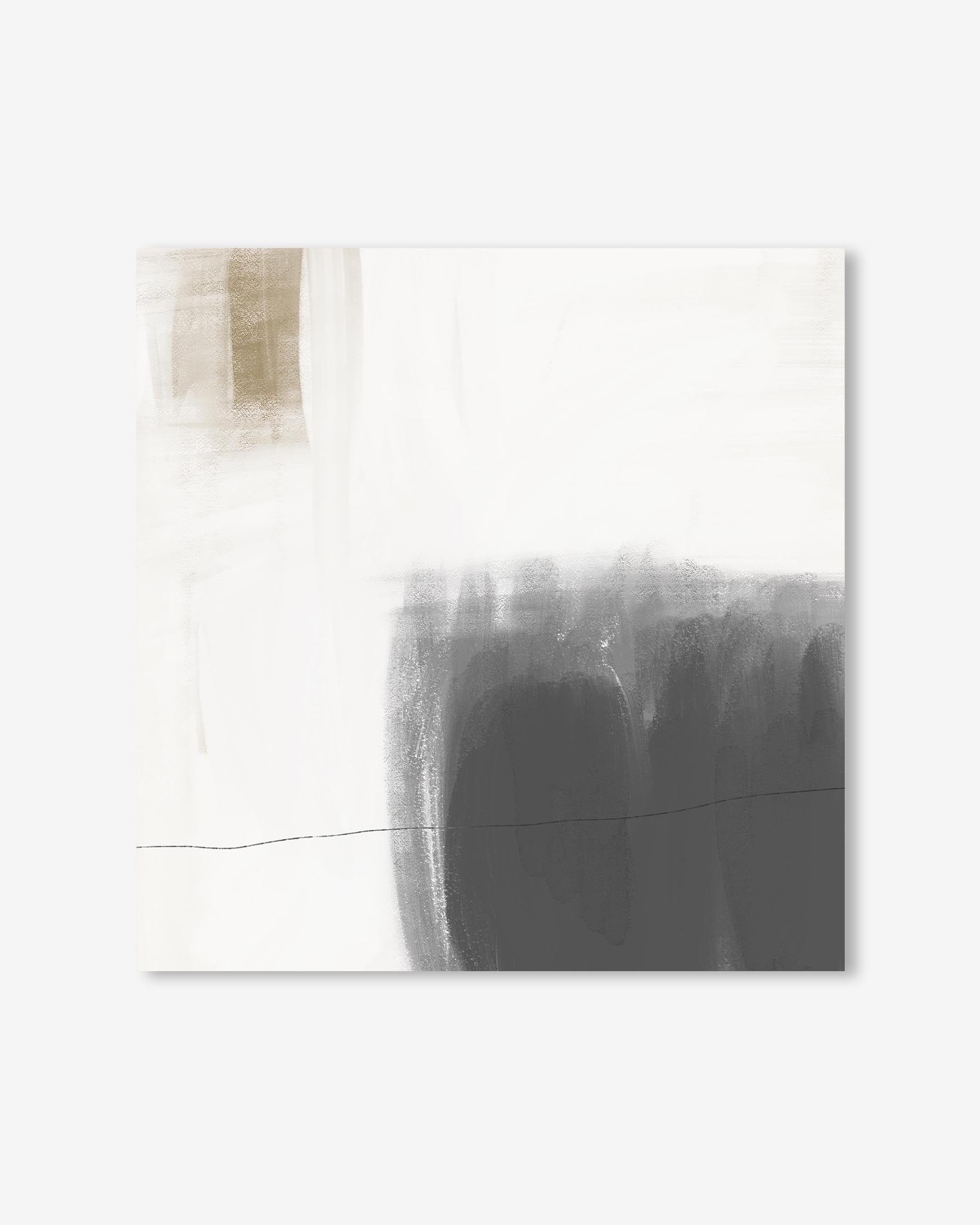Neutral Abstract Brushed Square Art Print