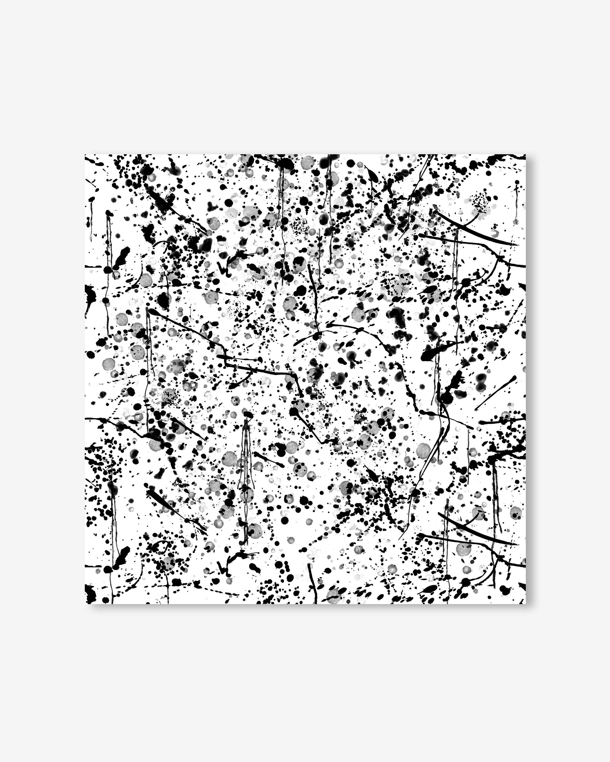 Black and White Paint Splatter Art Print