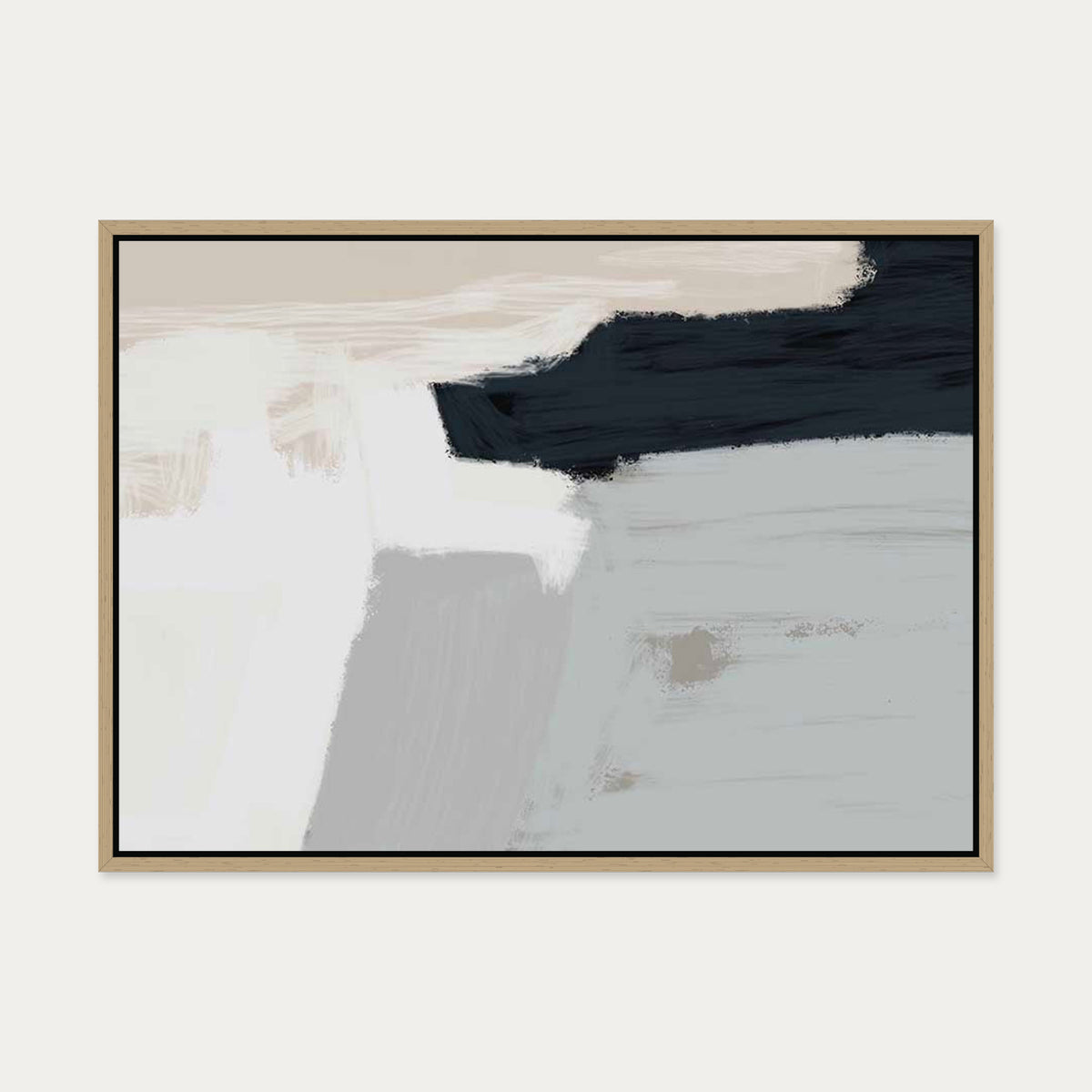 Untitled I Canvas Art — 50 x 70 cm — Oak Frame