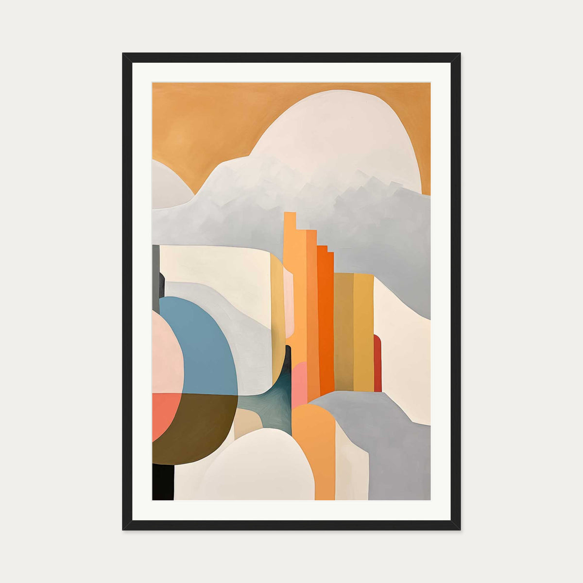 Urban City Art Print — 70 x 100 cm — Black Frame