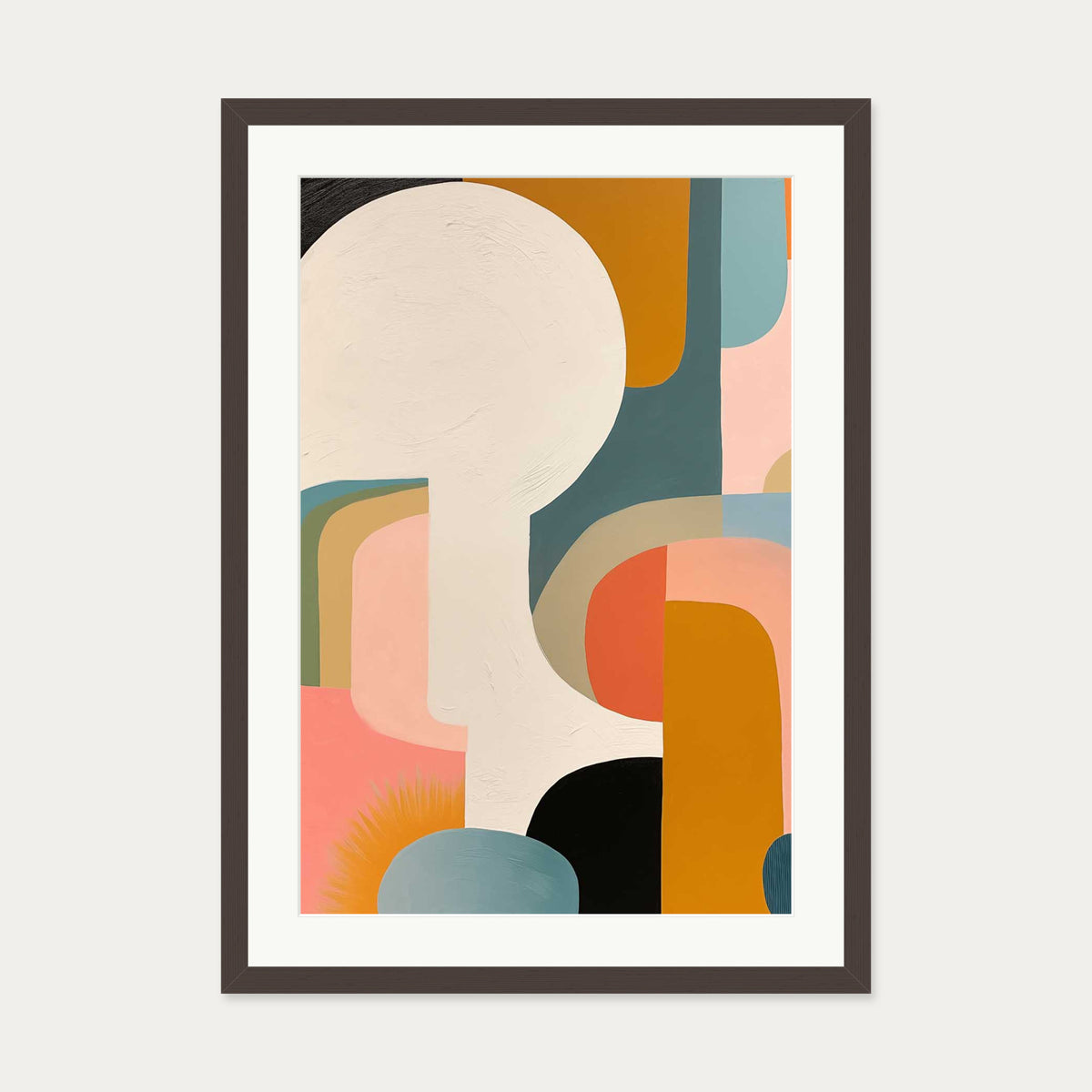 Urban City II Art Print — 50 x 70 cm — Brown Frame