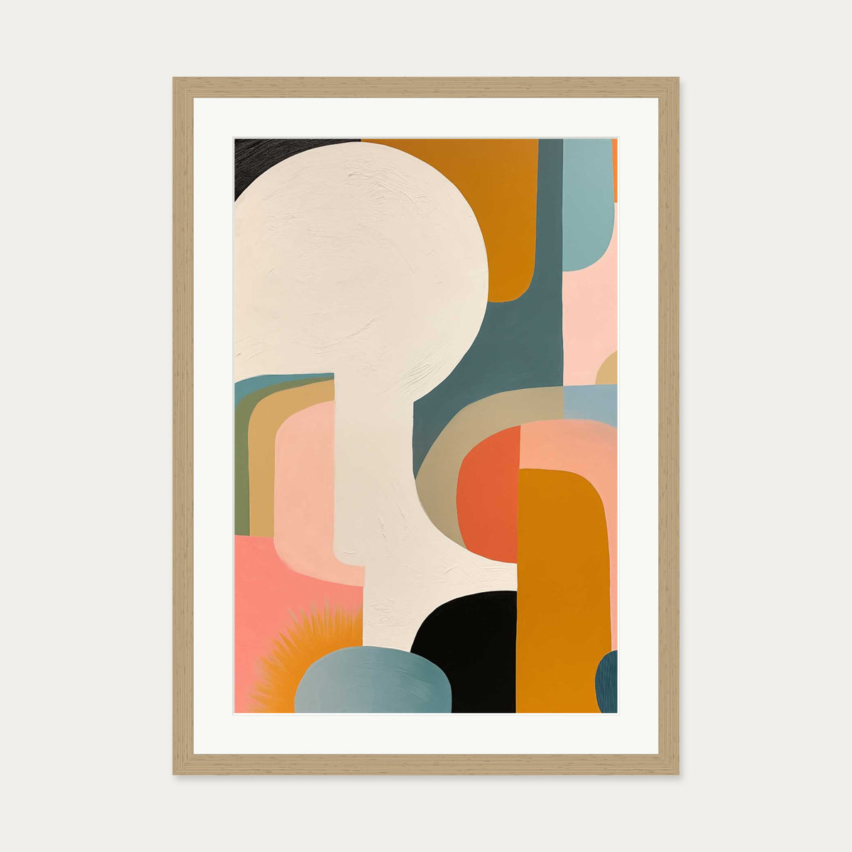 Urban City II Art Print — 50 x 70 cm — Oak Frame